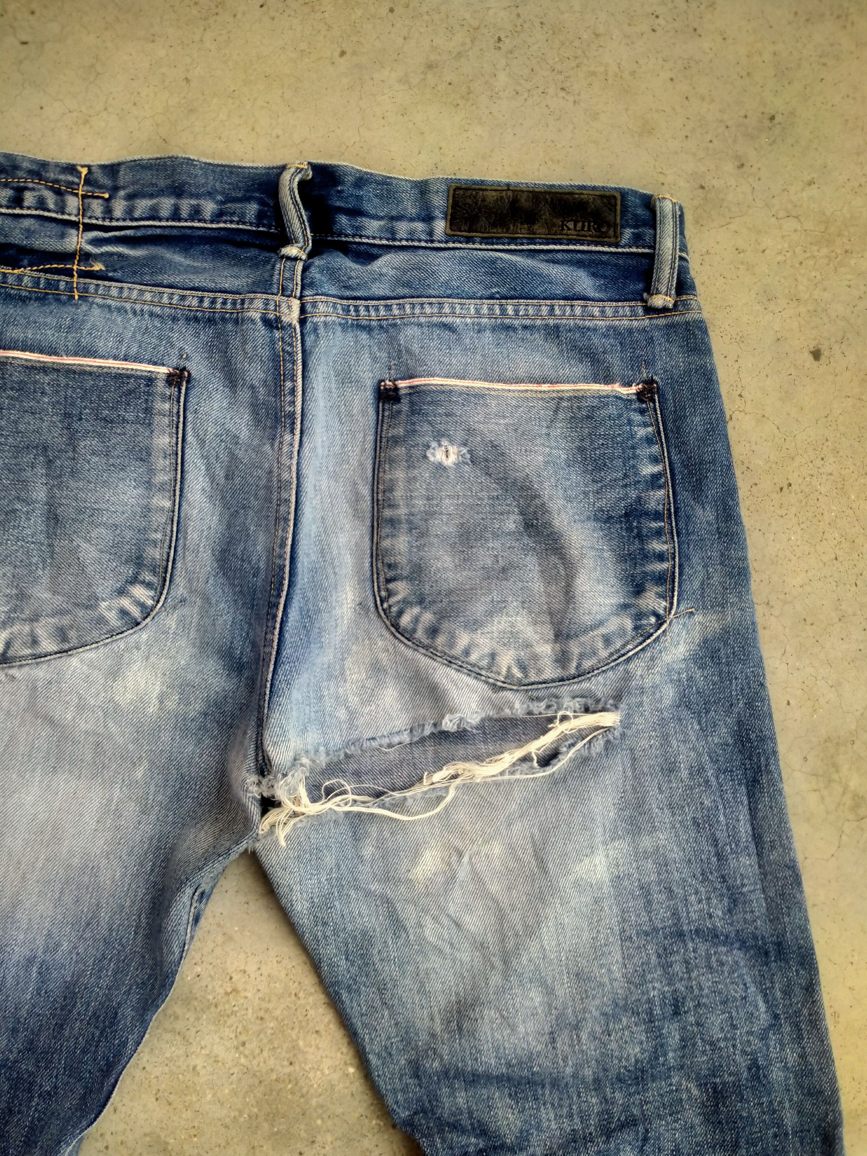 Vintage DISTRESSED KURO SELVEDGE DENIM Size US 32 / EU 48 - 11 Thumbnail