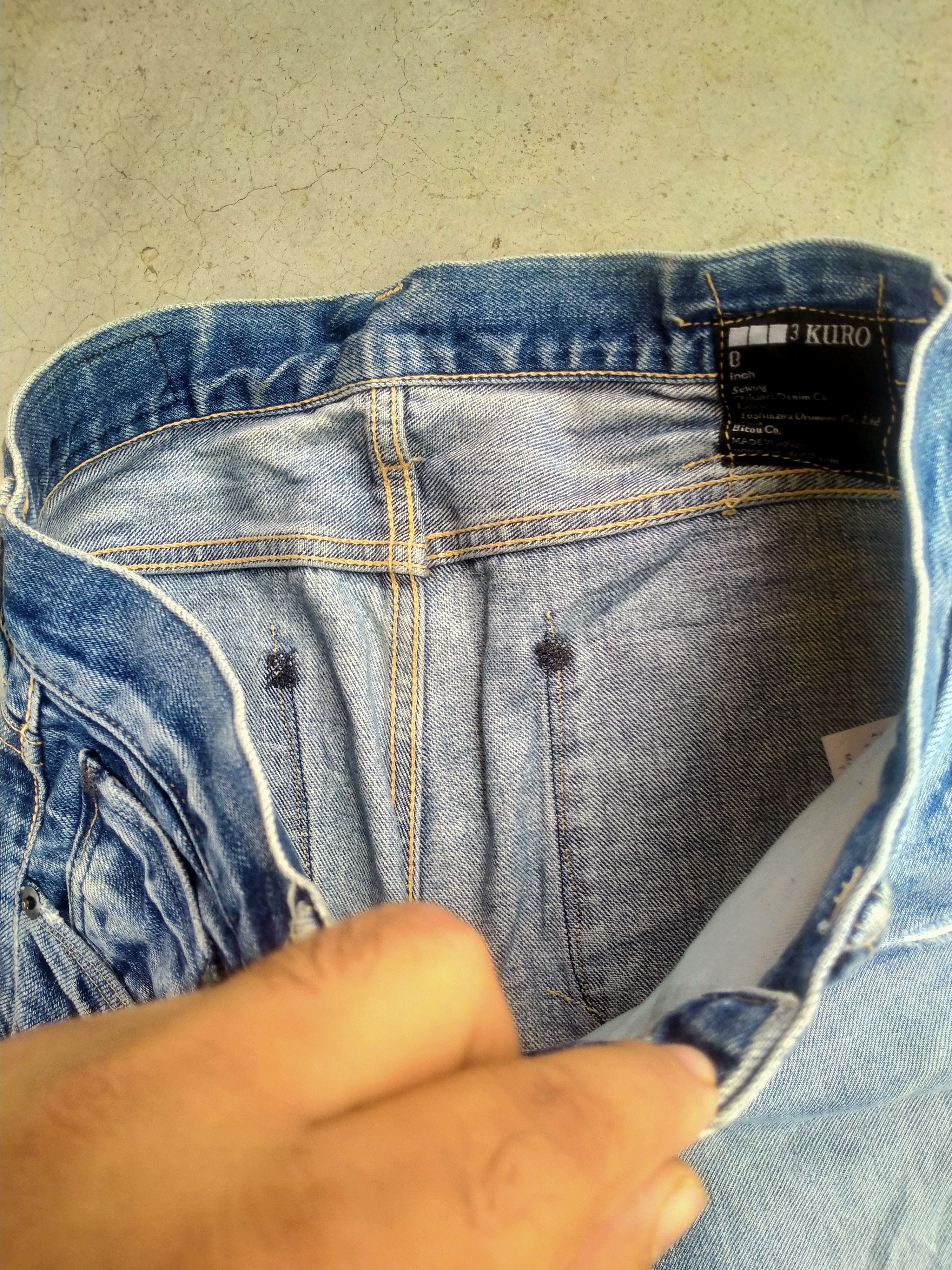 Vintage DISTRESSED KURO SELVEDGE DENIM Size US 32 / EU 48 - 8 Thumbnail