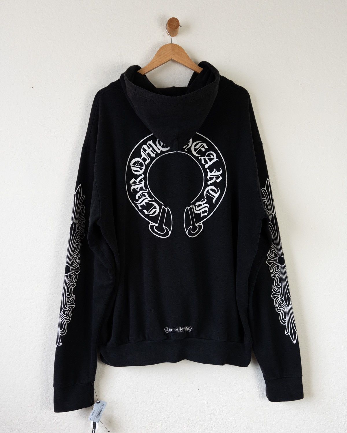 image of Chrome Hearts Horseshoe Zip Up Hoodie in Black, Men's (Size XL)