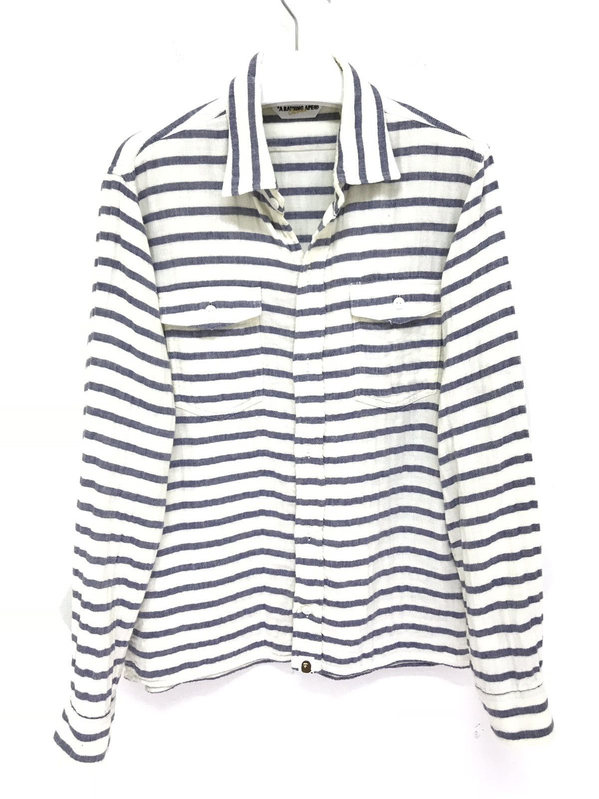 A Bathing Ape Horizontal Striped Cotton Shirt Fit M
