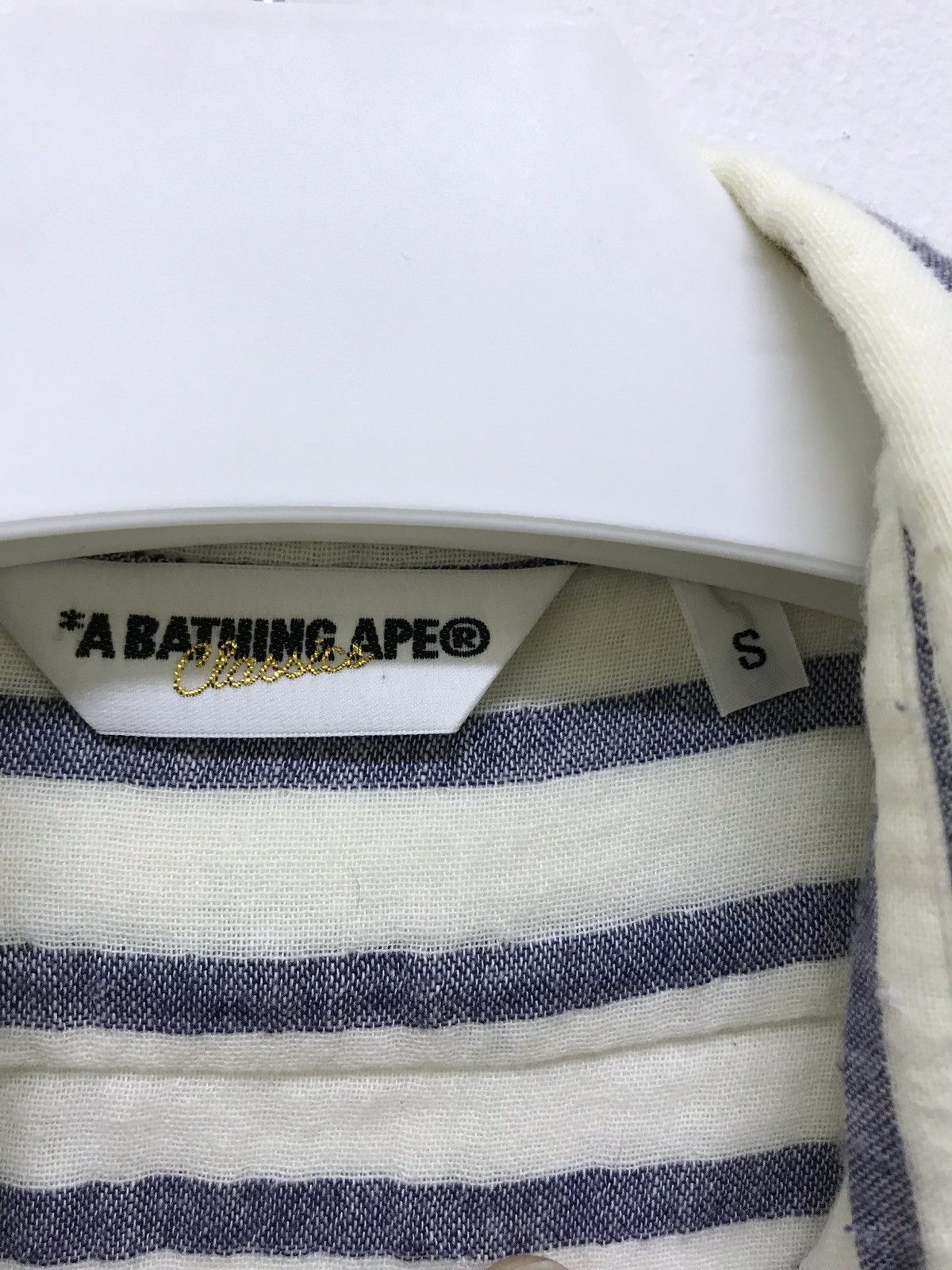 Bape A Bathing Ape Horizontal Striped Cotton Shirt Fit M Size US S / EU 44-46 / 1 - 6 Thumbnail