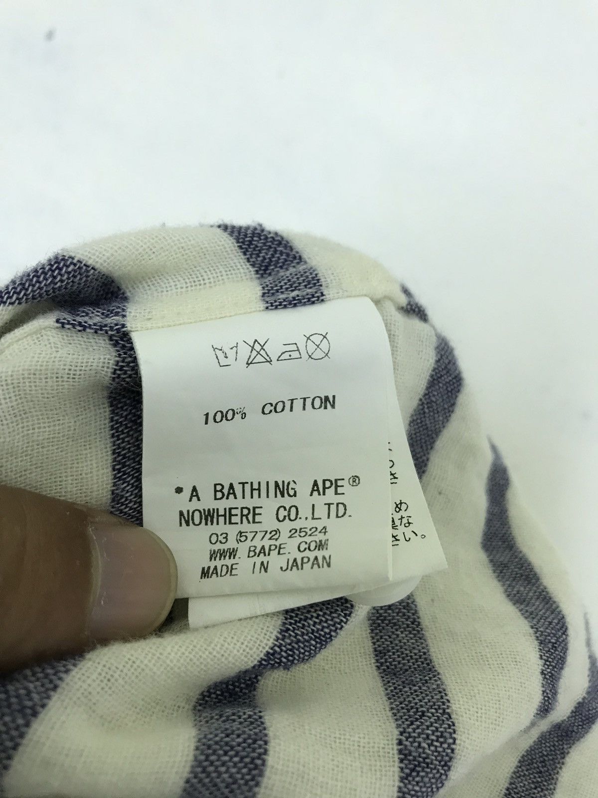 Bape A Bathing Ape Horizontal Striped Cotton Shirt Fit M Size US S / EU 44-46 / 1 - 7 Thumbnail