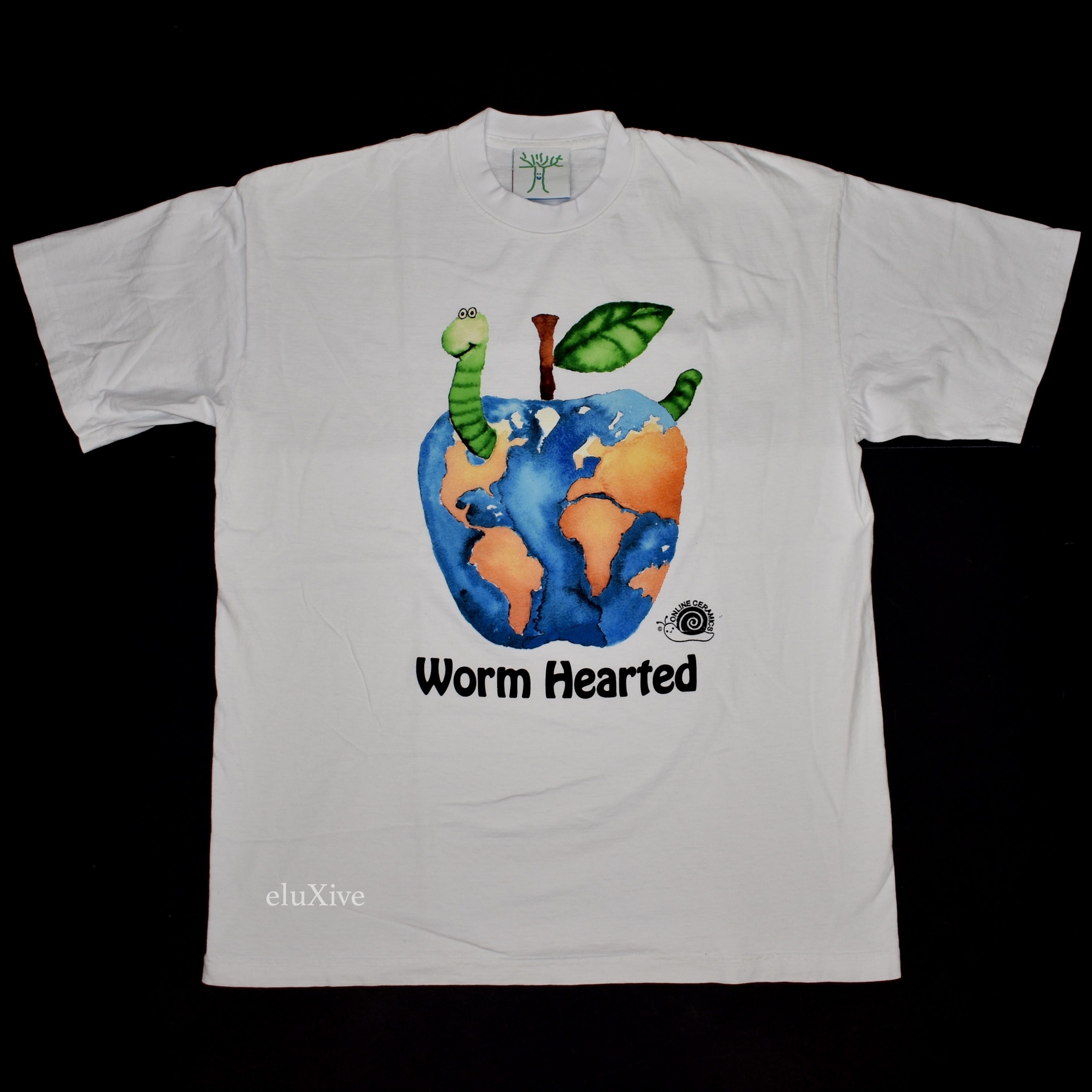 Pre-owned Online Ceramics White Worm Hearted T-shirt Ds