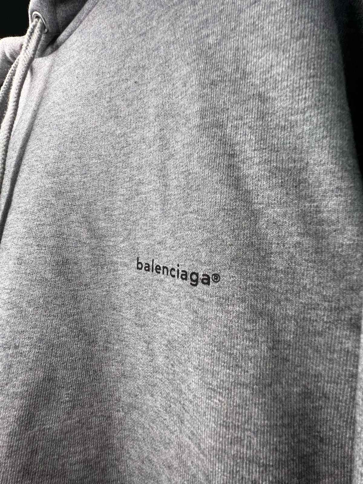 Image of Grey Balenciaga Copyright Logo Hoodie, Men's (Size XL)