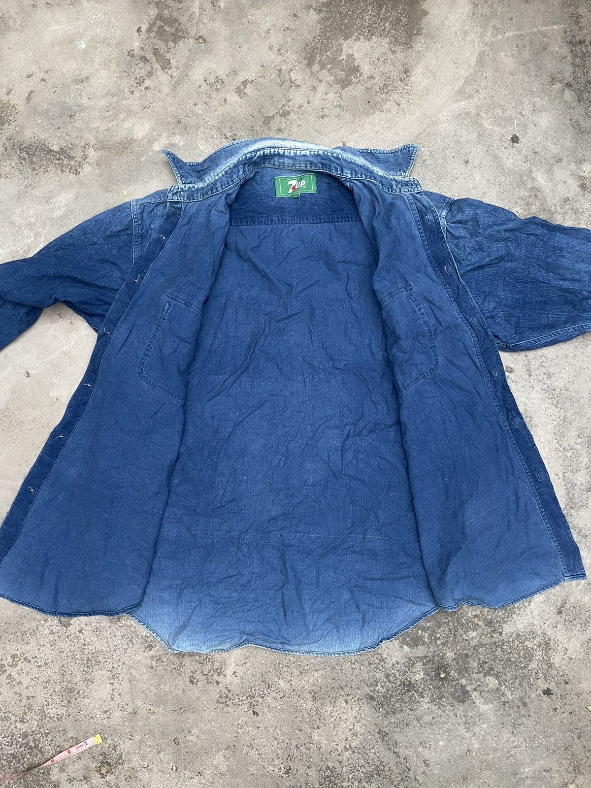 Vintage Vintage 90s 7Up Soda Denim Button Up Shirt Size US L / EU 52-54 / 3 - 9 Thumbnail
