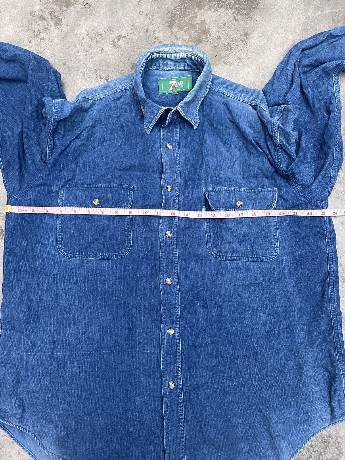 Vintage Vintage 90s 7Up Soda Denim Button Up Shirt Size US L / EU 52-54 / 3 - 5 Thumbnail