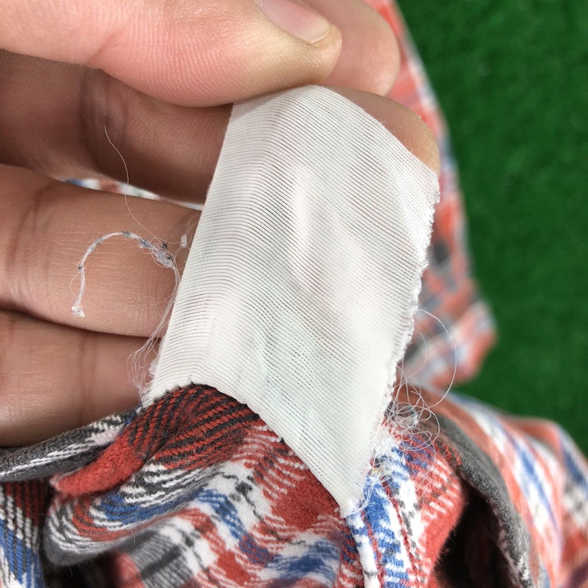 Flannel Vintage 80's Flannel Checkered Single Pocket Cat eye Button Size US L / EU 52-54 / 3 - 12 Thumbnail