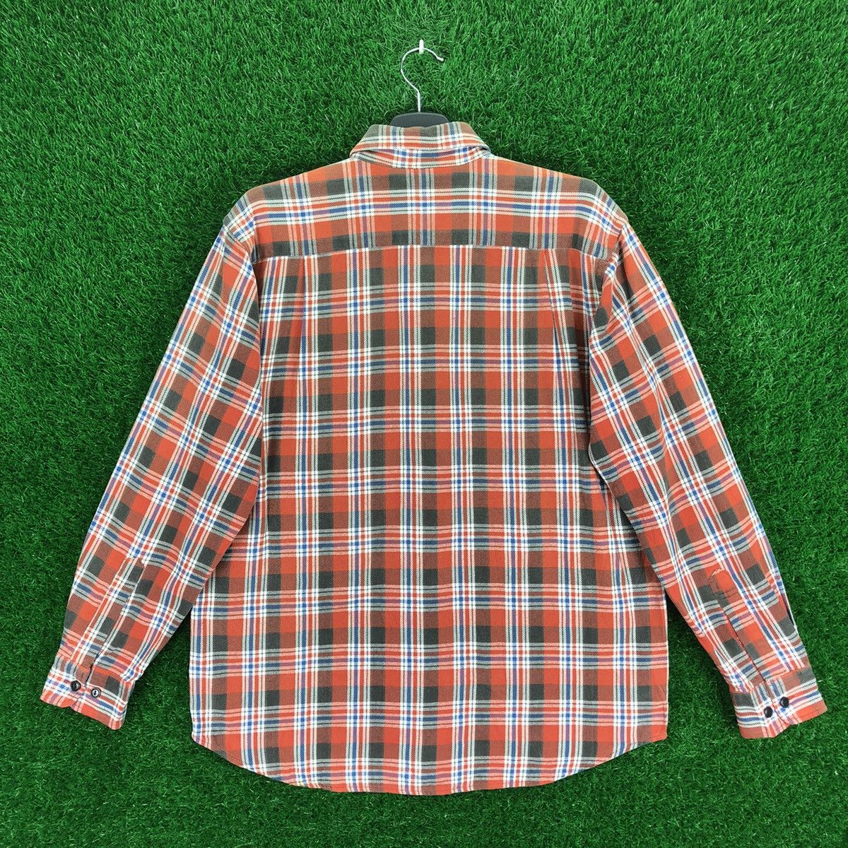 Flannel Vintage 80's Flannel Checkered Single Pocket Cat eye Button Size US L / EU 52-54 / 3 - 4 Thumbnail