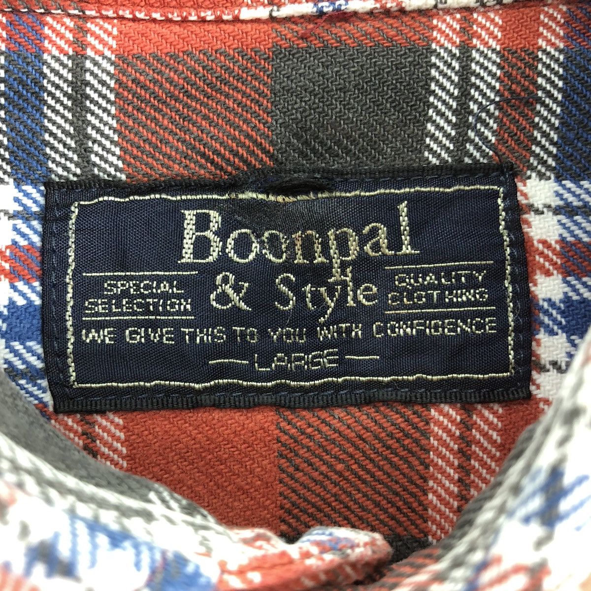 Flannel Vintage 80's Flannel Checkered Single Pocket Cat eye Button Size US L / EU 52-54 / 3 - 11 Thumbnail