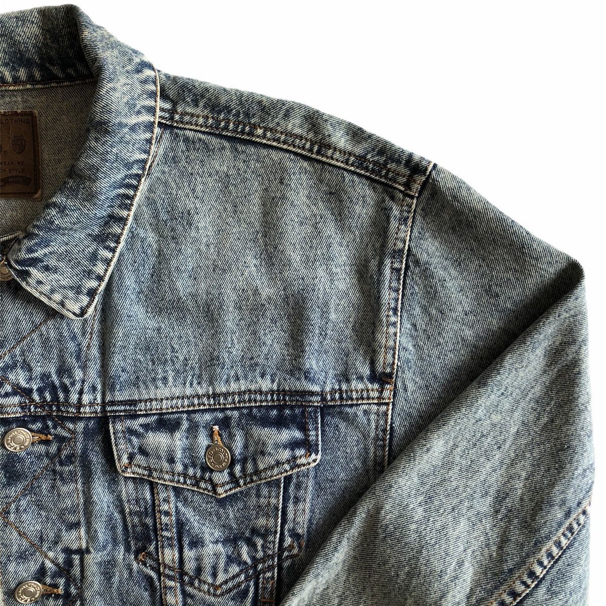 Japanese Brand Vintage 90's Denim Jacket Nice Design by SFD Size US M / EU 48-50 / 2 - 2 Thumbnail