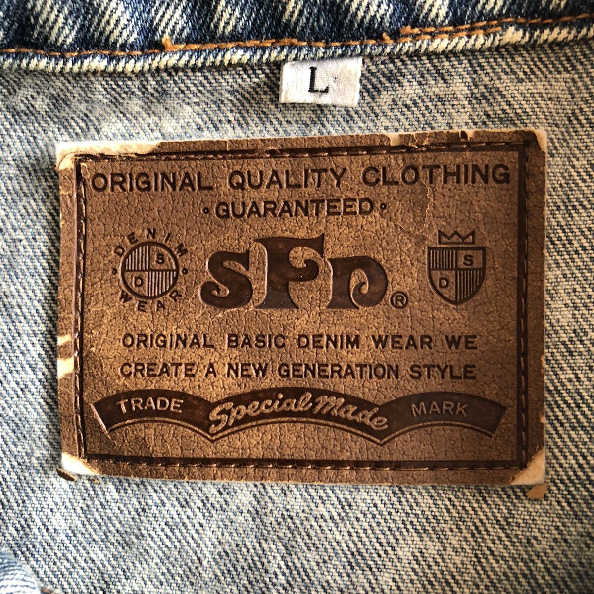 Japanese Brand Vintage 90's Denim Jacket Nice Design by SFD Size US M / EU 48-50 / 2 - 14 Thumbnail