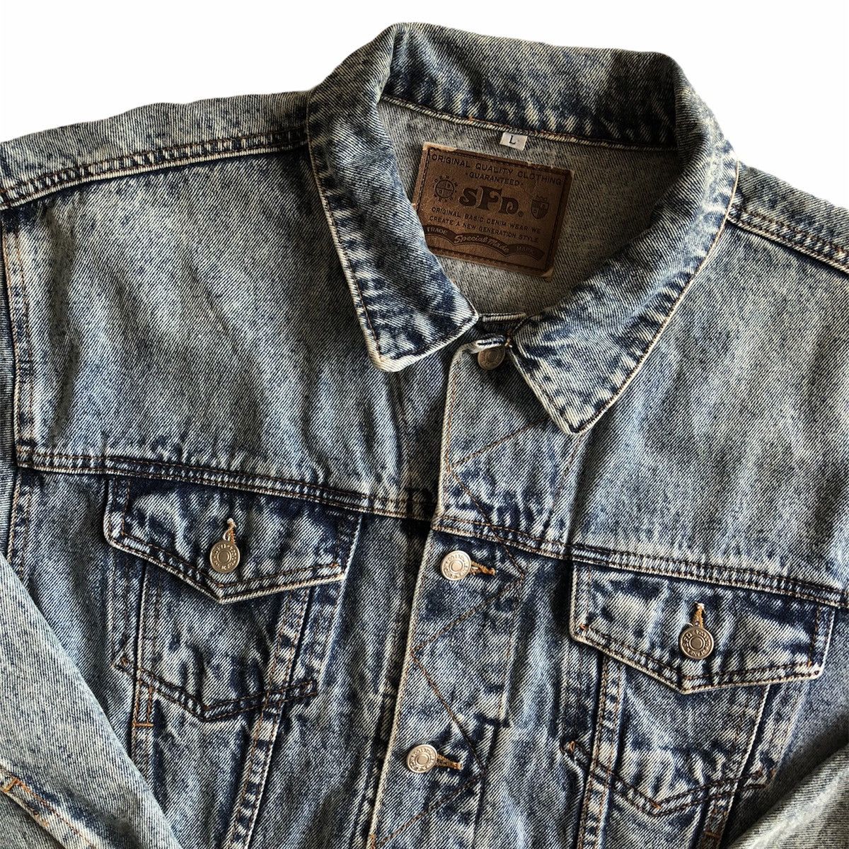 Japanese Brand Vintage 90's Denim Jacket Nice Design by SFD Size US M / EU 48-50 / 2 - 4 Thumbnail
