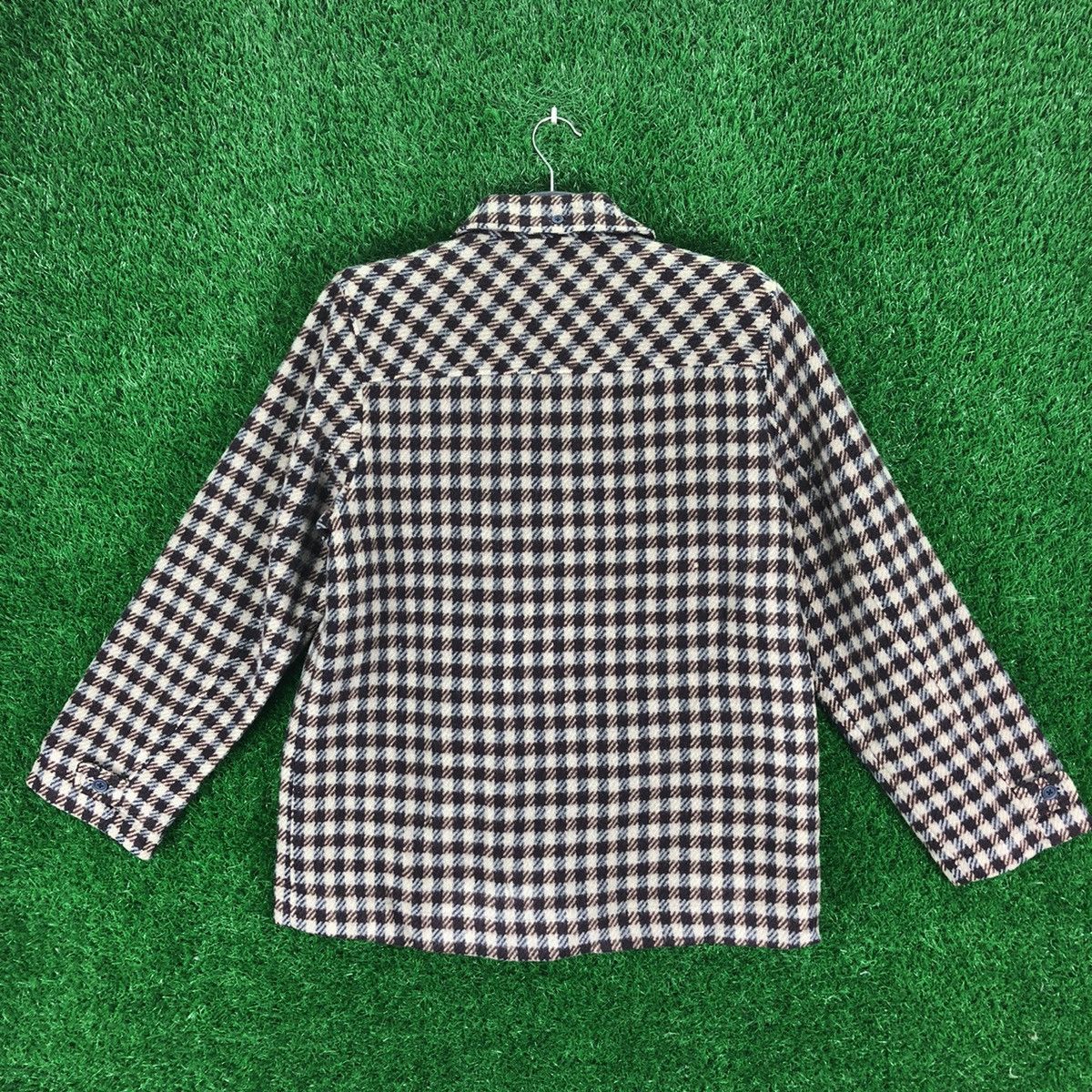 Japanese Brand Vintage 80's Wool Checkered Zipper Jacket by Pina Kuus Size US M / EU 48-50 / 2 - 4 Thumbnail