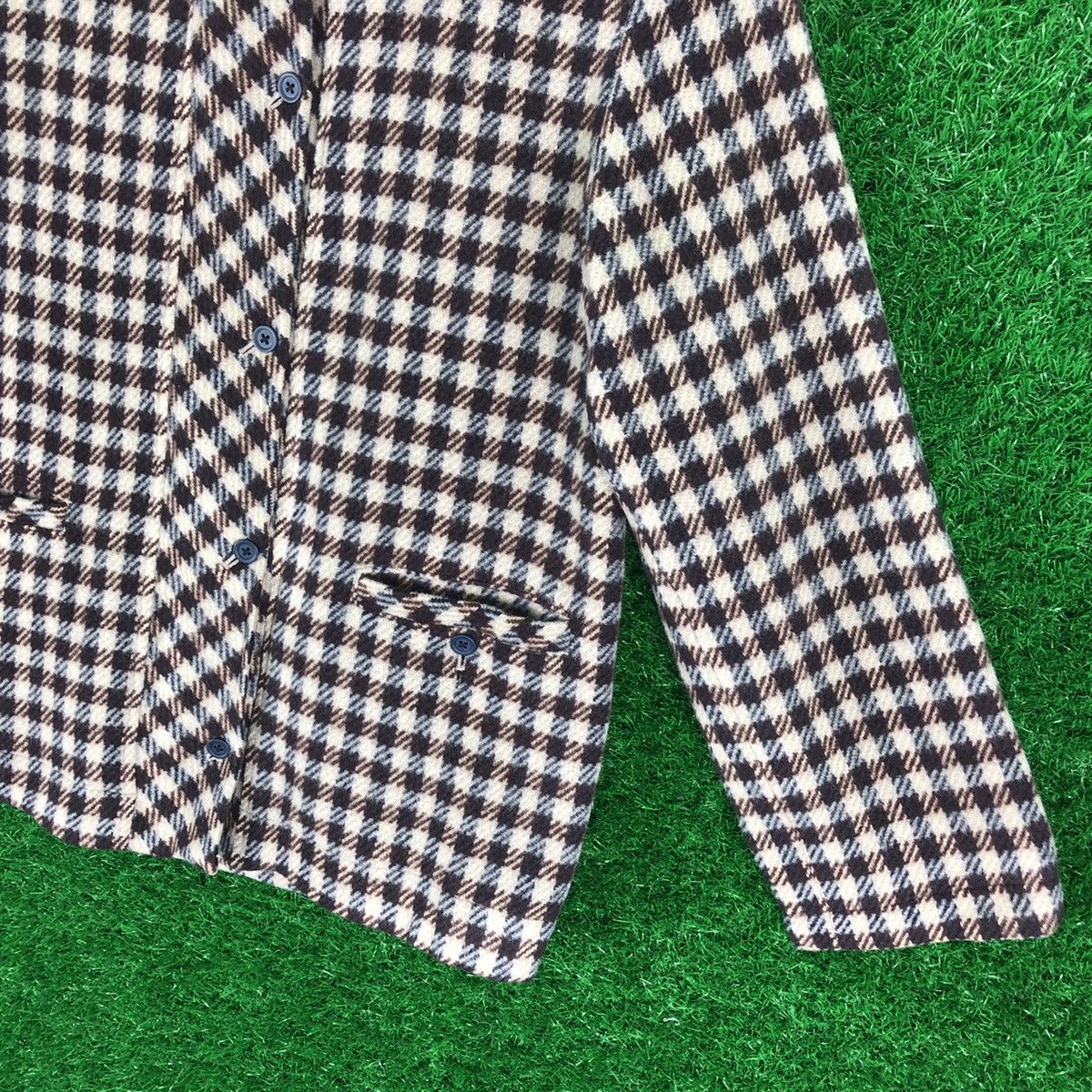 Japanese Brand Vintage 80's Wool Checkered Zipper Jacket by Pina Kuus Size US M / EU 48-50 / 2 - 3 Thumbnail