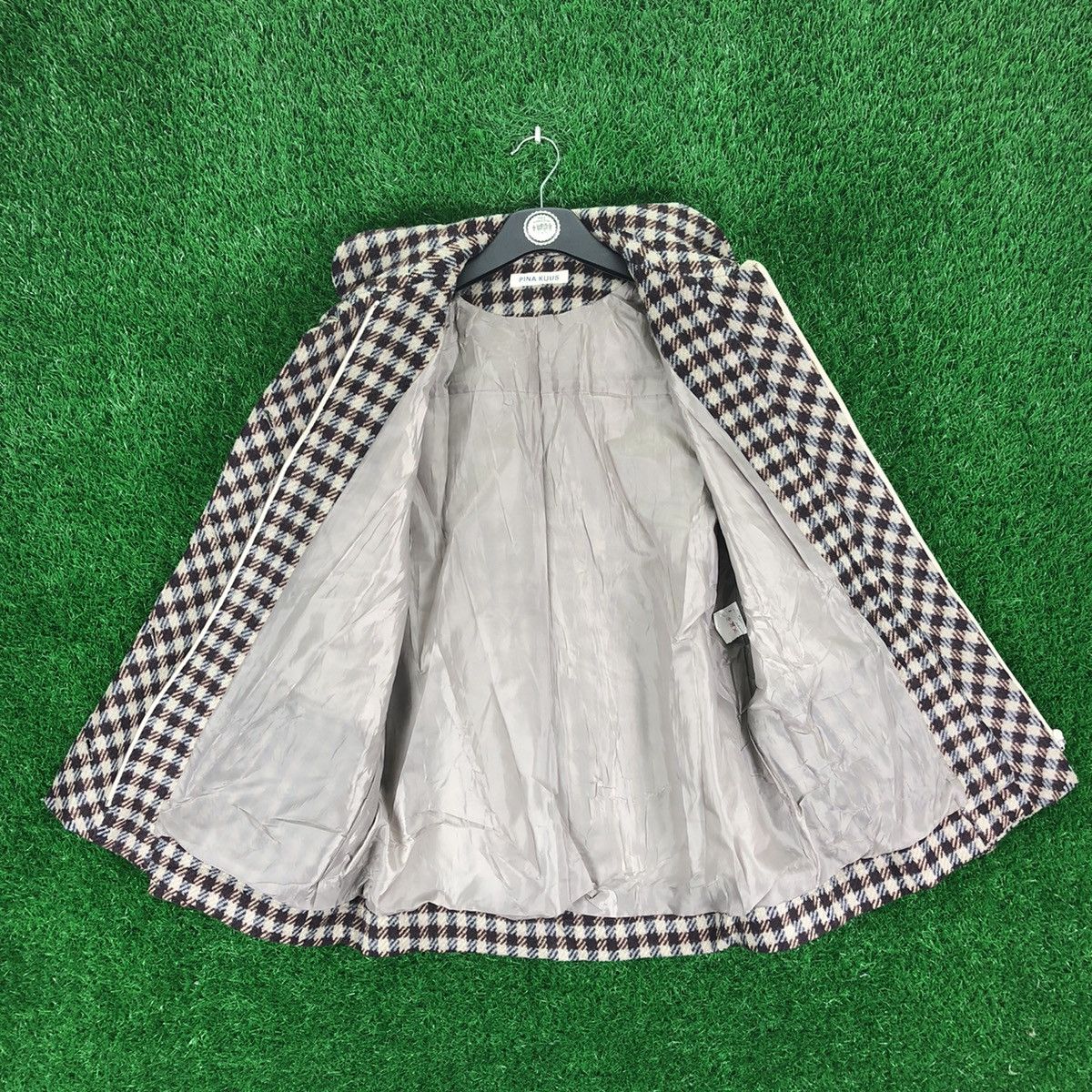 Japanese Brand Vintage 80's Wool Checkered Zipper Jacket by Pina Kuus Size US M / EU 48-50 / 2 - 7 Thumbnail