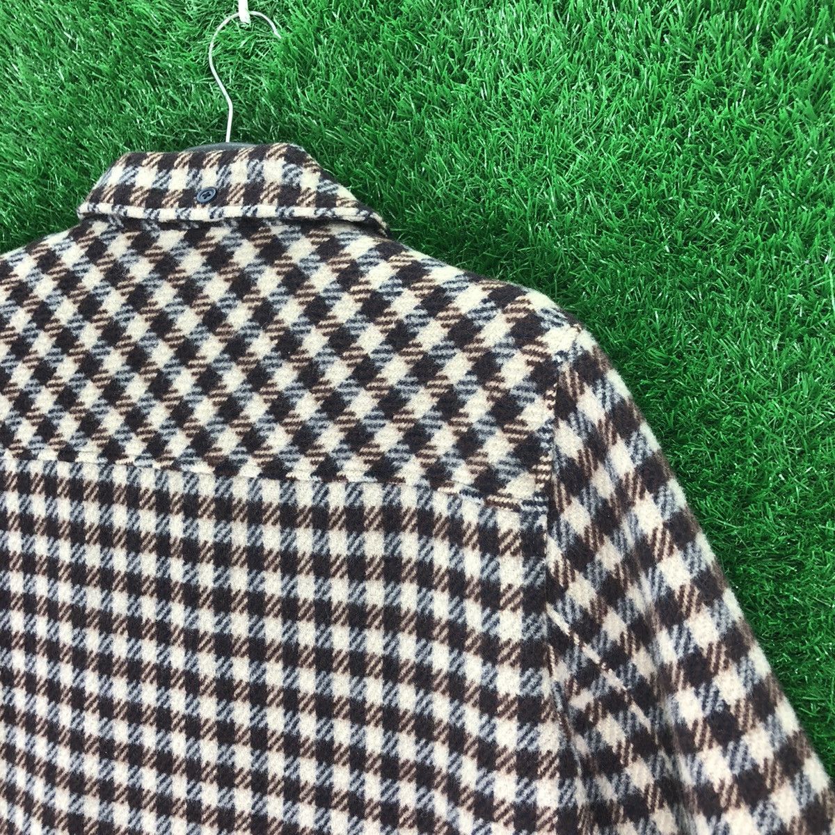 Japanese Brand Vintage 80's Wool Checkered Zipper Jacket by Pina Kuus Size US M / EU 48-50 / 2 - 5 Thumbnail