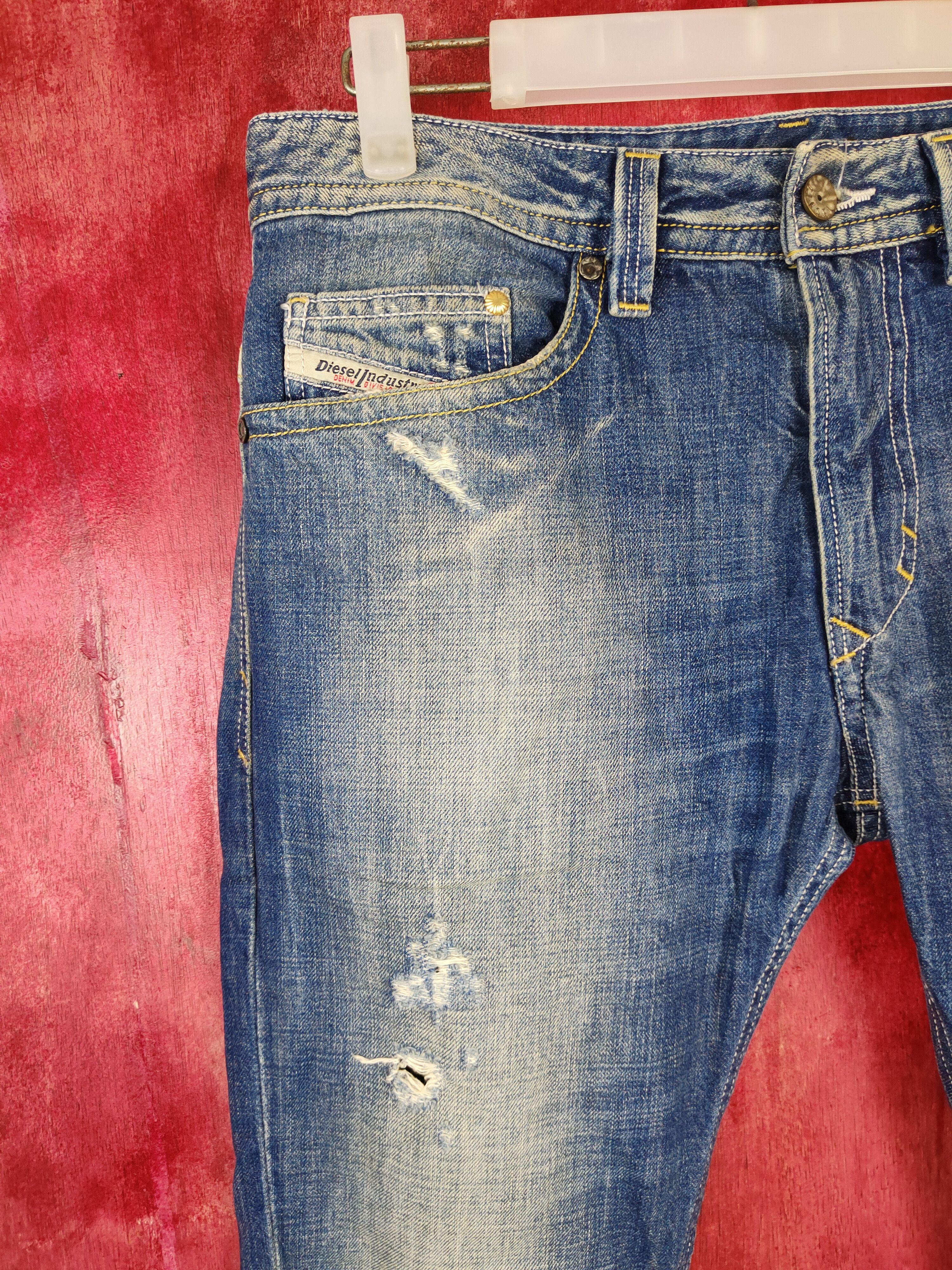 Diesel Diesel Blue faded distressed denim Jeans #4938 Size 29" - 4 Thumbnail
