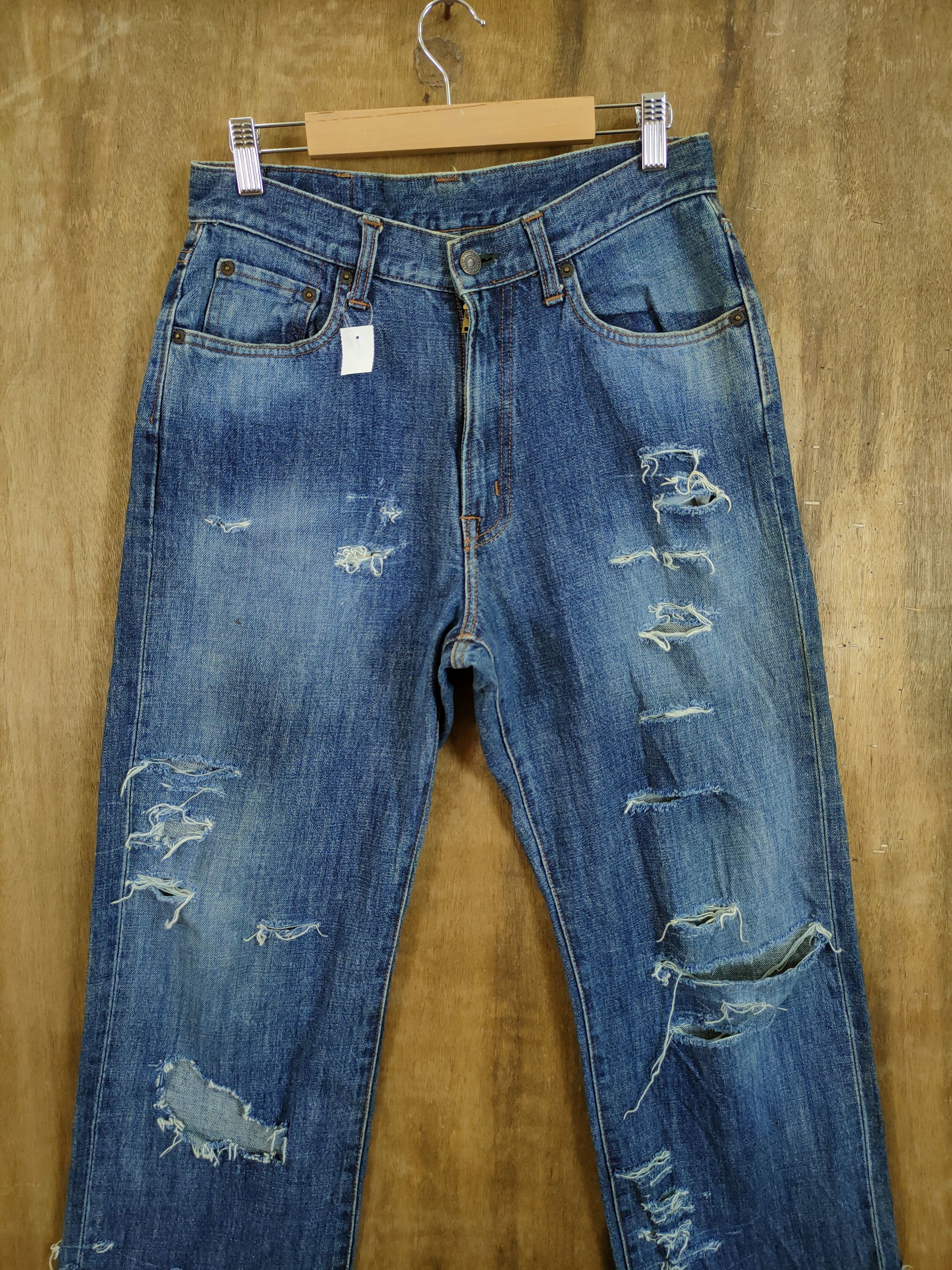 Japanese Brand DL Gold Rush Distressed denim thrashed vintage pants #46-898 Size US 29 - 4 Thumbnail