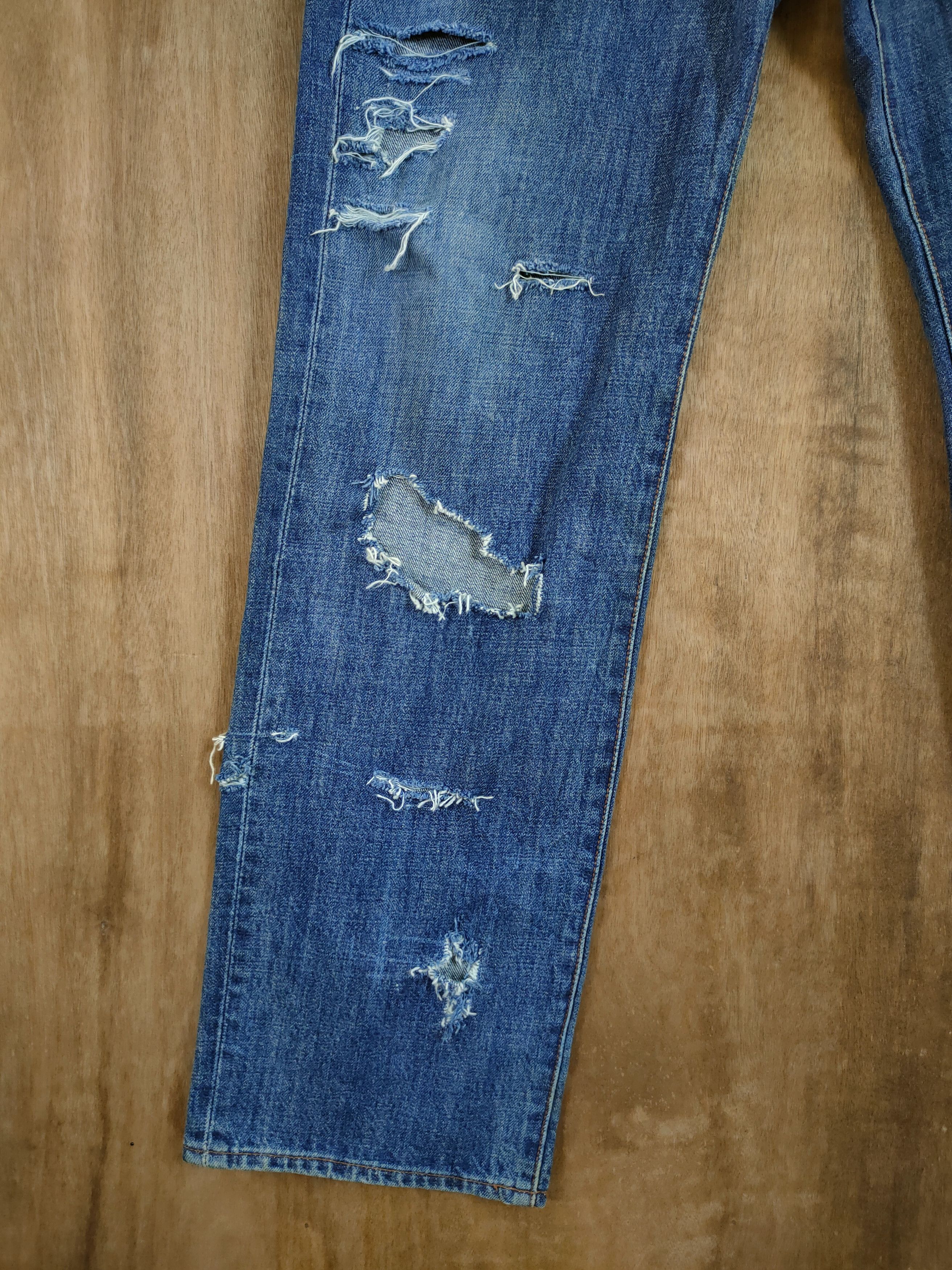 Japanese Brand DL Gold Rush Distressed denim thrashed vintage pants #46-898 Size US 29 - 2 Thumbnail