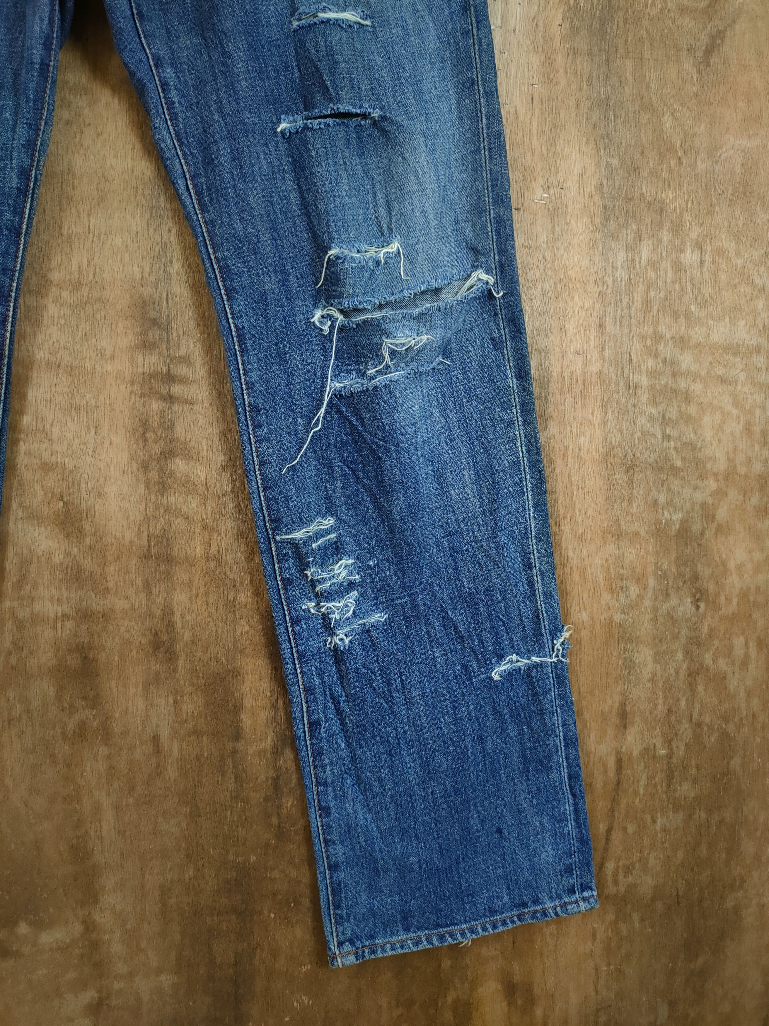 Japanese Brand DL Gold Rush Distressed denim thrashed vintage pants #46-898 Size US 29 - 3 Thumbnail