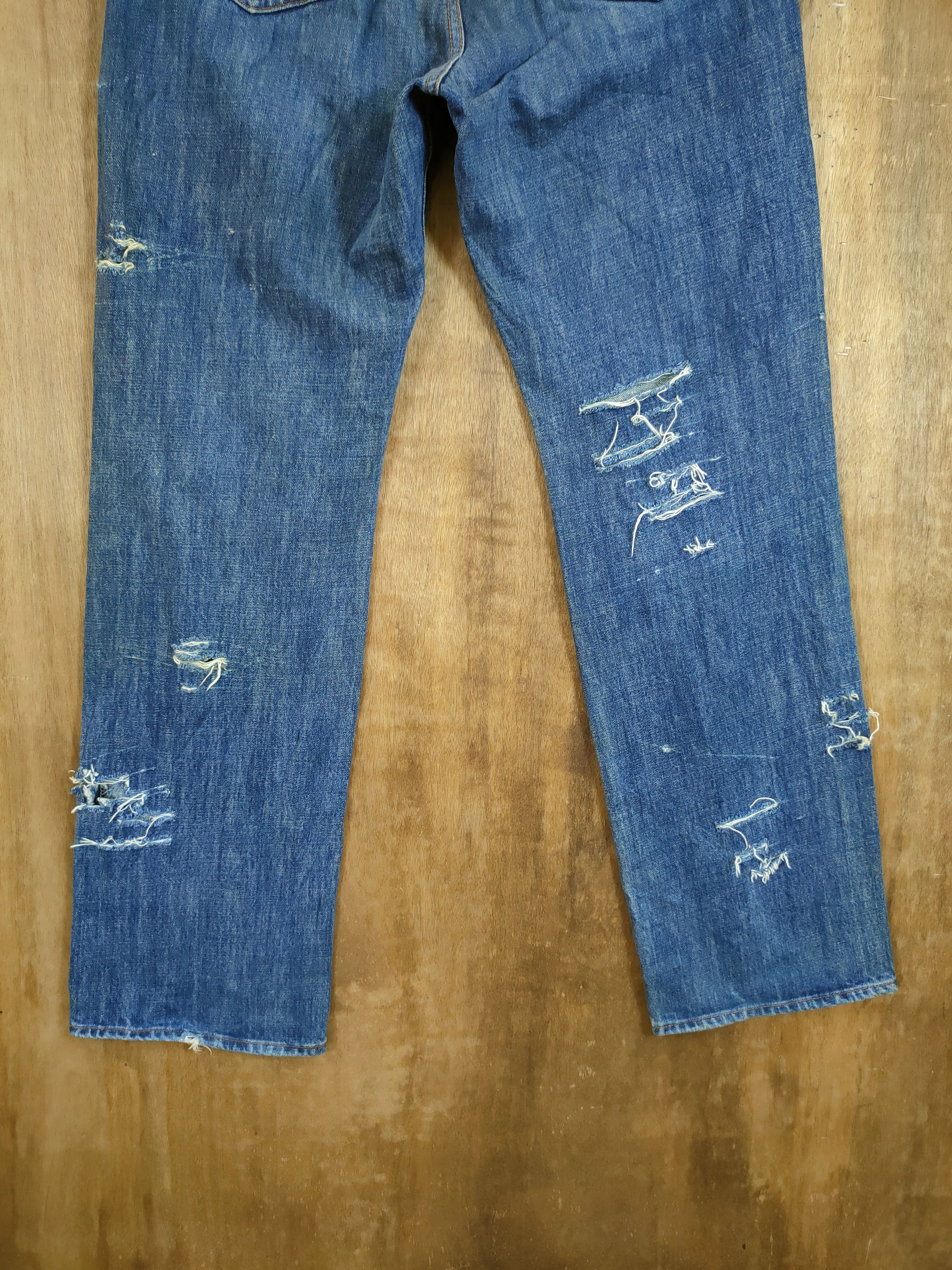 Japanese Brand DL Gold Rush Distressed denim thrashed vintage pants #46-898 Size US 29 - 7 Thumbnail
