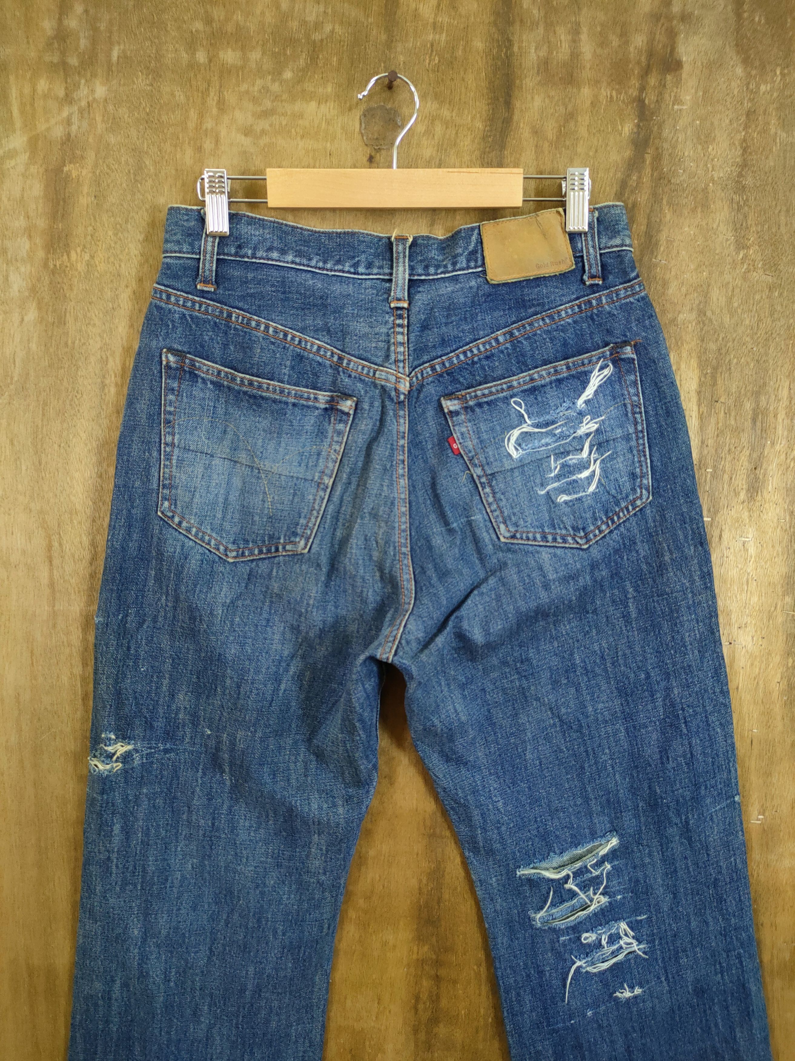 Japanese Brand DL Gold Rush Distressed denim thrashed vintage pants #46-898 Size US 29 - 8 Thumbnail