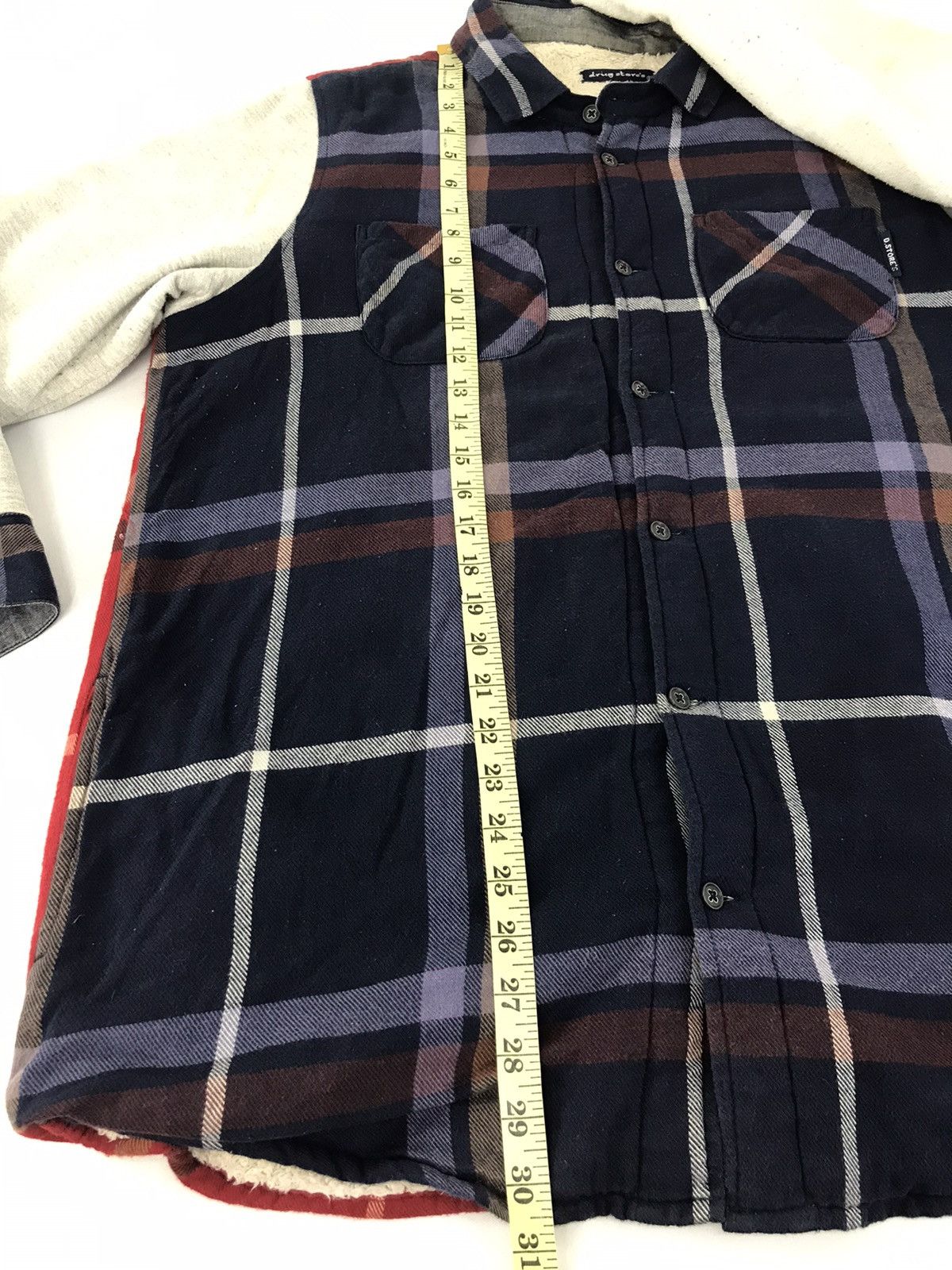 Flannel × Japanese Brand Drug Store’s Padded Flannel Sherpa Inner Button Down Size XL / US 12-14 / IT 48-50 - 12 Thumbnail
