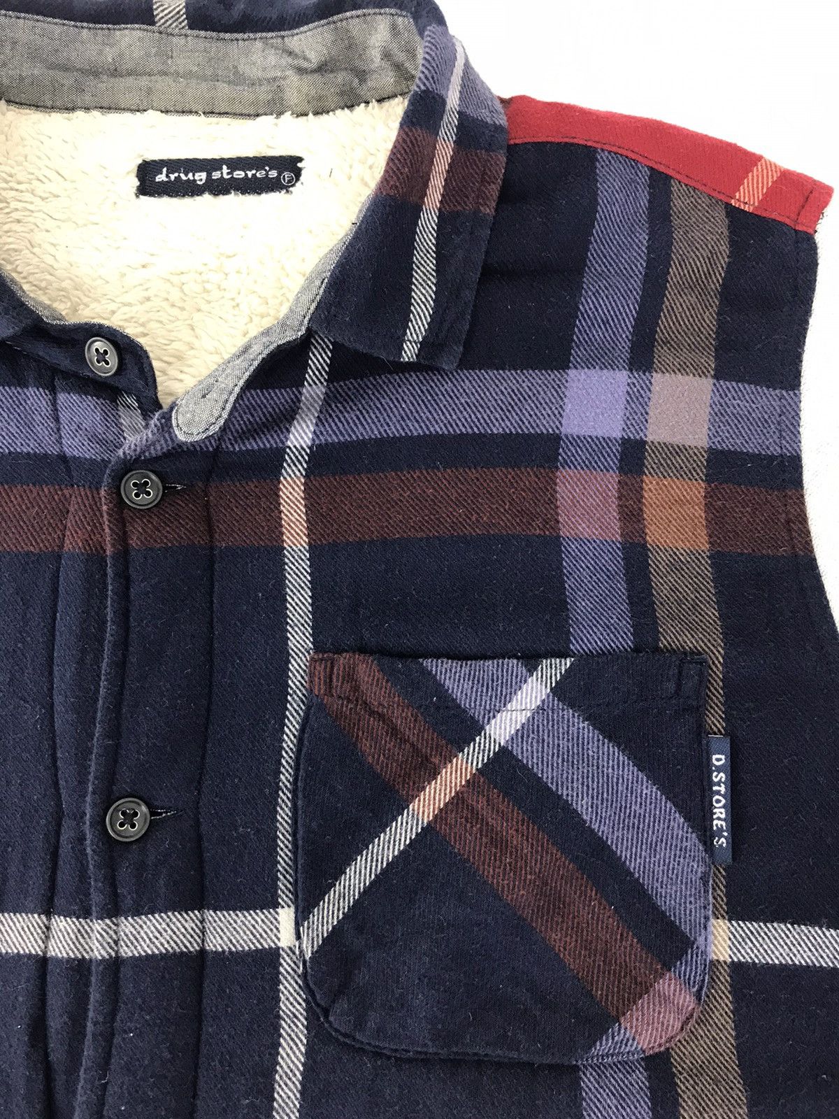 Flannel × Japanese Brand Drug Store’s Padded Flannel Sherpa Inner Button Down Size XL / US 12-14 / IT 48-50 - 3 Thumbnail