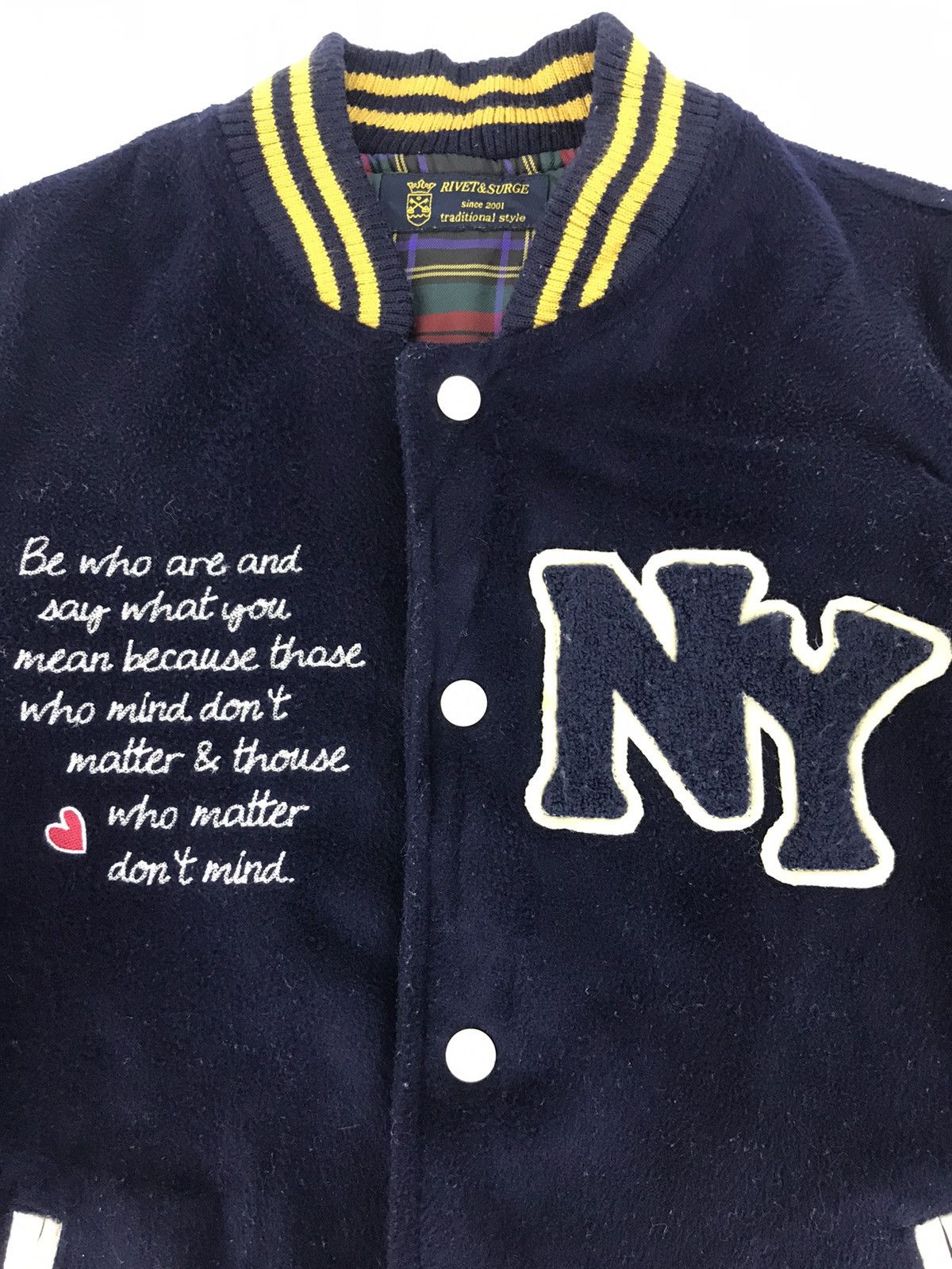 Vintage Vintage Rivet & Surge NY Logo Varsity Jacket Quilted Inner Size US M / EU 48-50 / 2 - 2 Thumbnail
