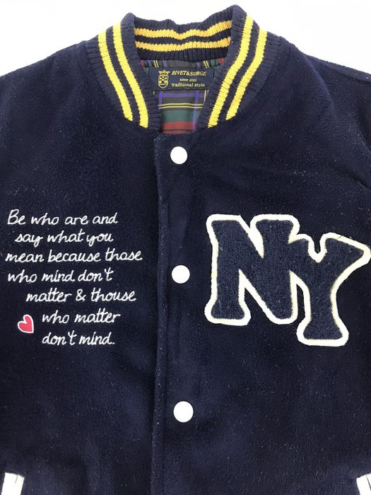 Vintage Vintage Rivet & Surge NY Logo Varsity Jacket Quilted Inner