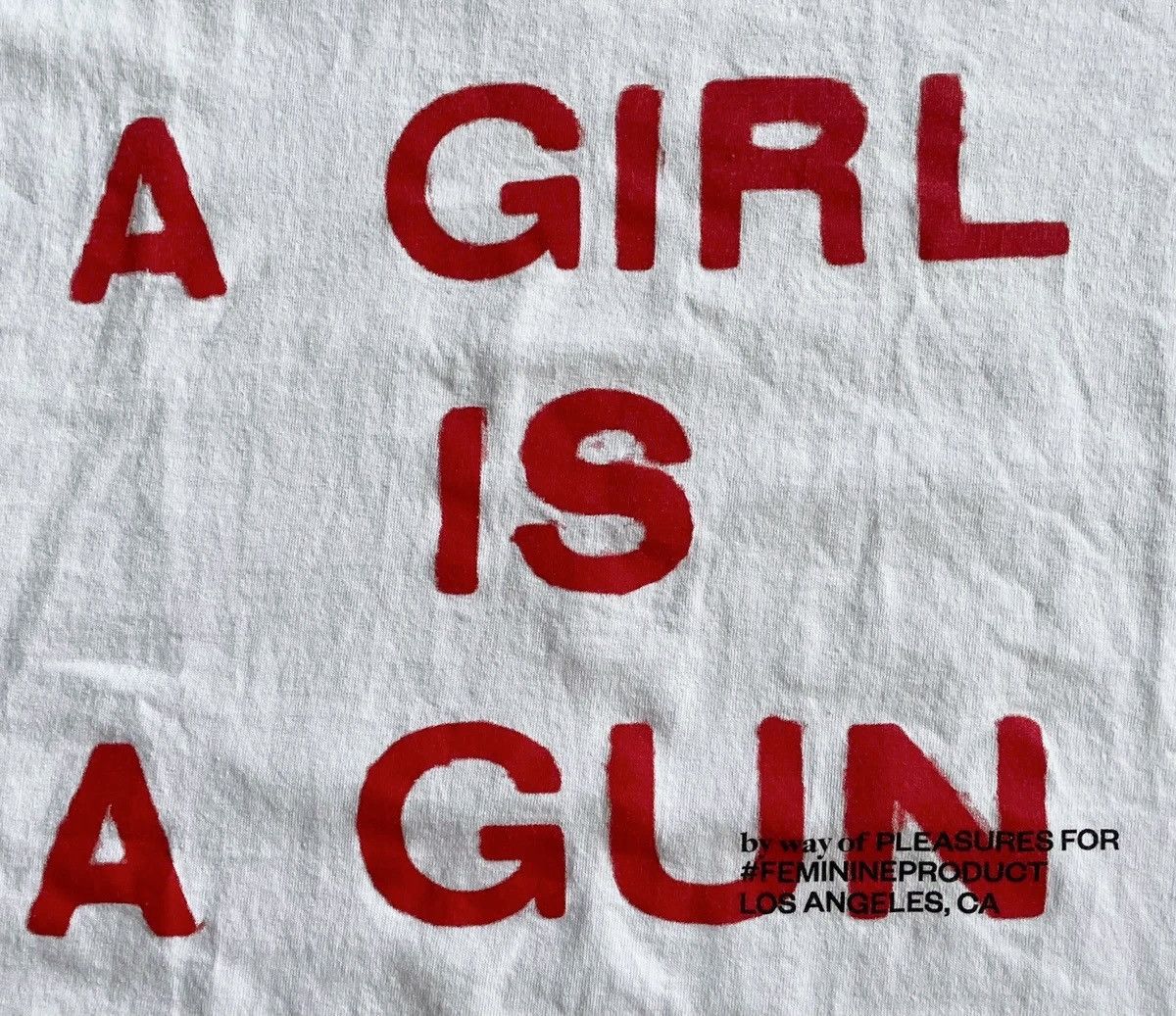 Pleasures XL Extra Large White A Girl is A Gun Tee Shirt Merch Joy Red Size US XL / EU 56 / 4 - 2 Thumbnail