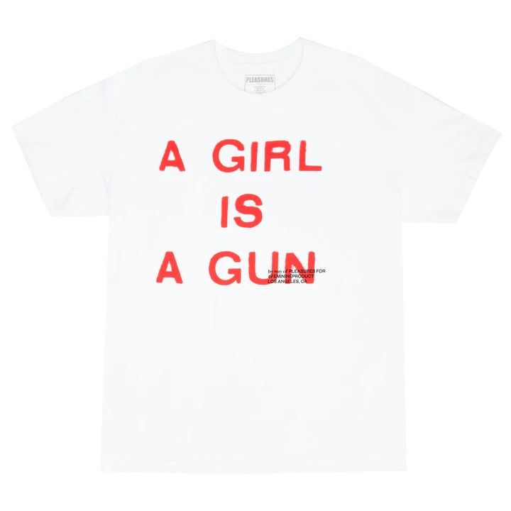 Pleasures XL Extra Large White A Girl is A Gun Tee Shirt Merch Joy Red Size US XL / EU 56 / 4 - 13 Thumbnail