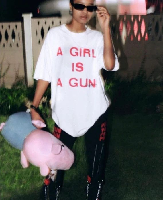 Pleasures XL Extra Large White A Girl is A Gun Tee Shirt Merch Joy Red Size US XL / EU 56 / 4 - 9 Thumbnail