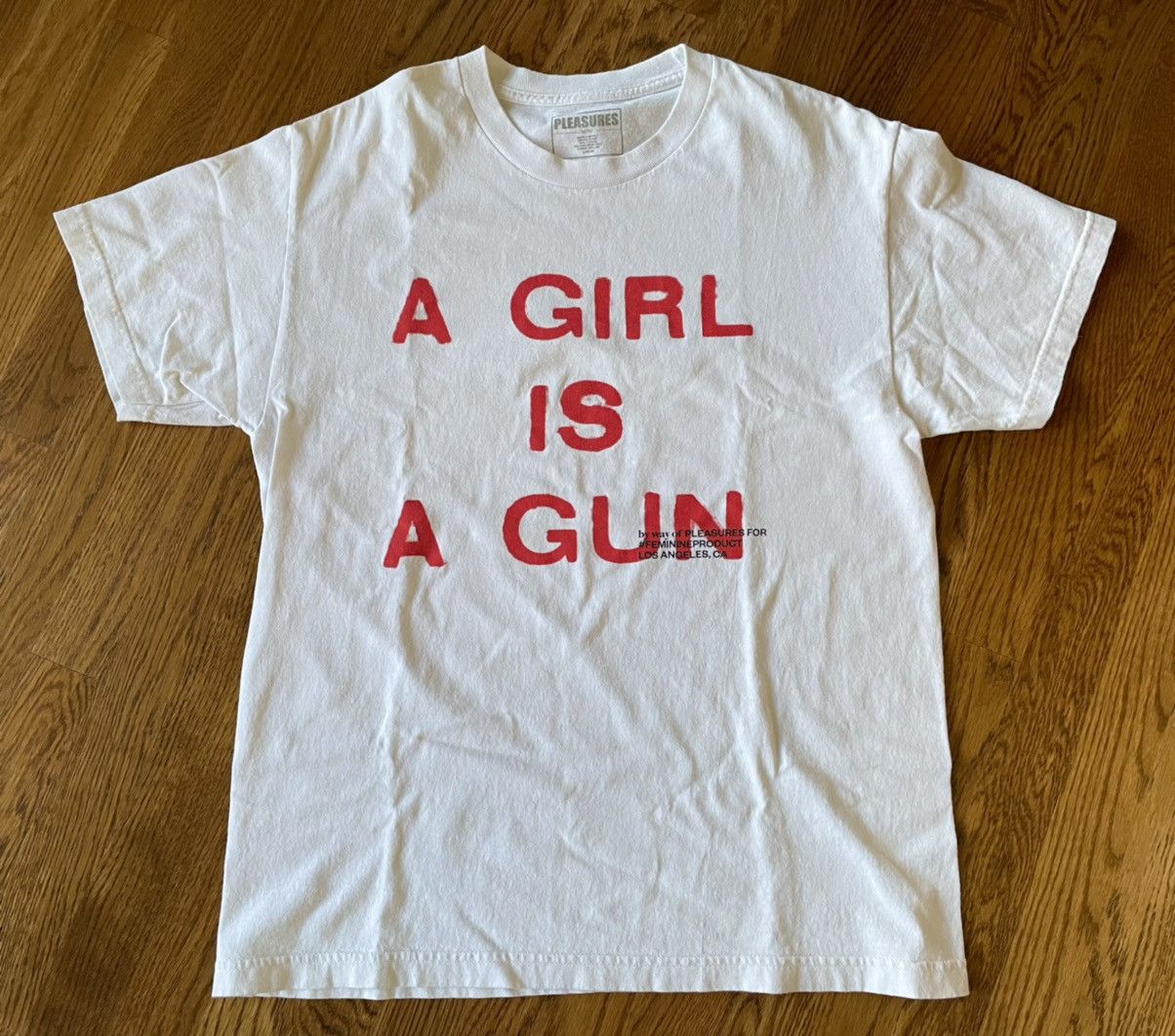 Pleasures XL Extra Large White A Girl is A Gun Tee Shirt Merch Joy Red Size US XL / EU 56 / 4 - 1 Thumbnail