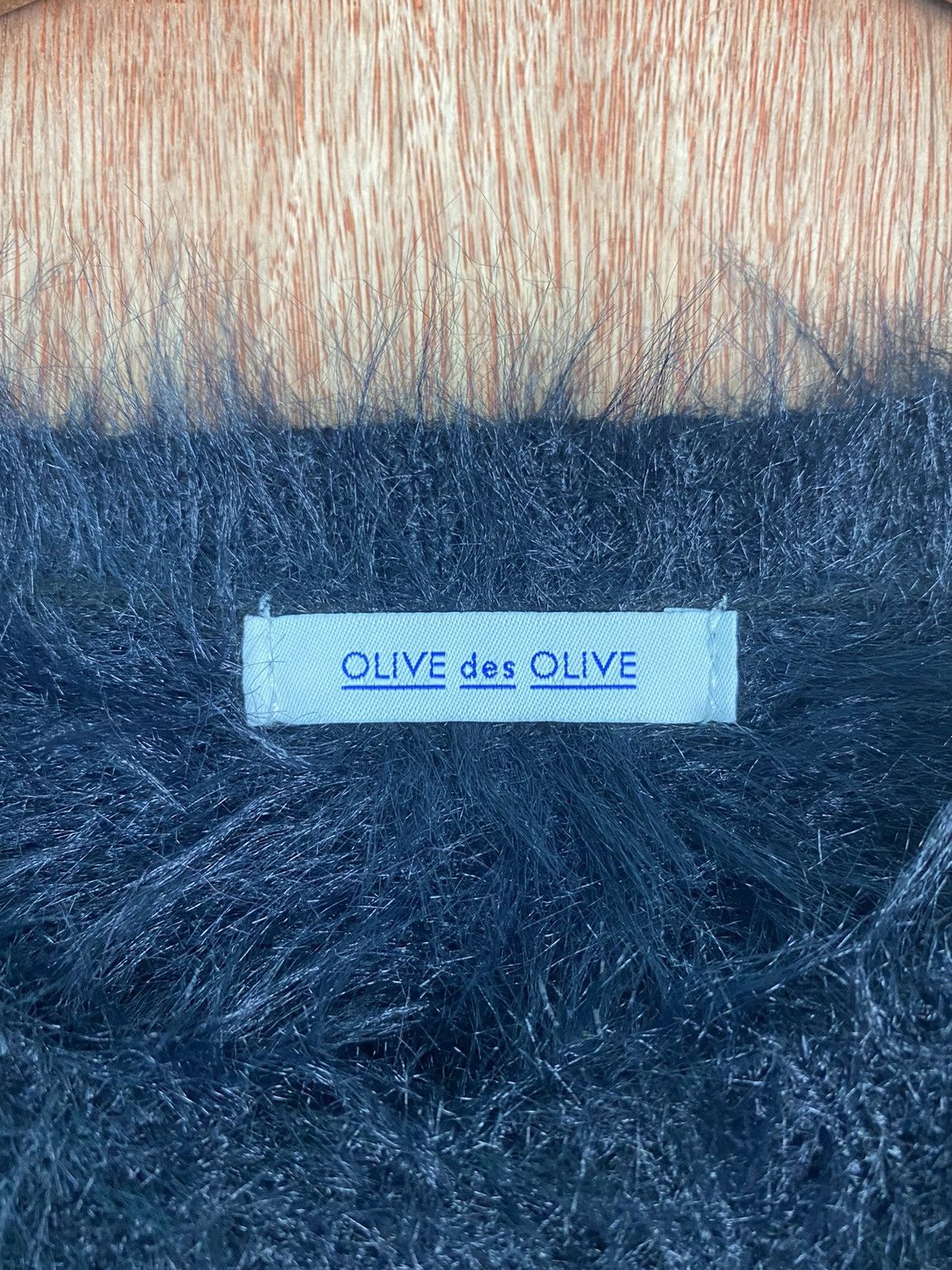 Homespun Knitwear Olive Des Olive Shag Shaggy Fur Mohair Knitwear #B624 Size US S / EU 44-46 / 1 - 8 Thumbnail