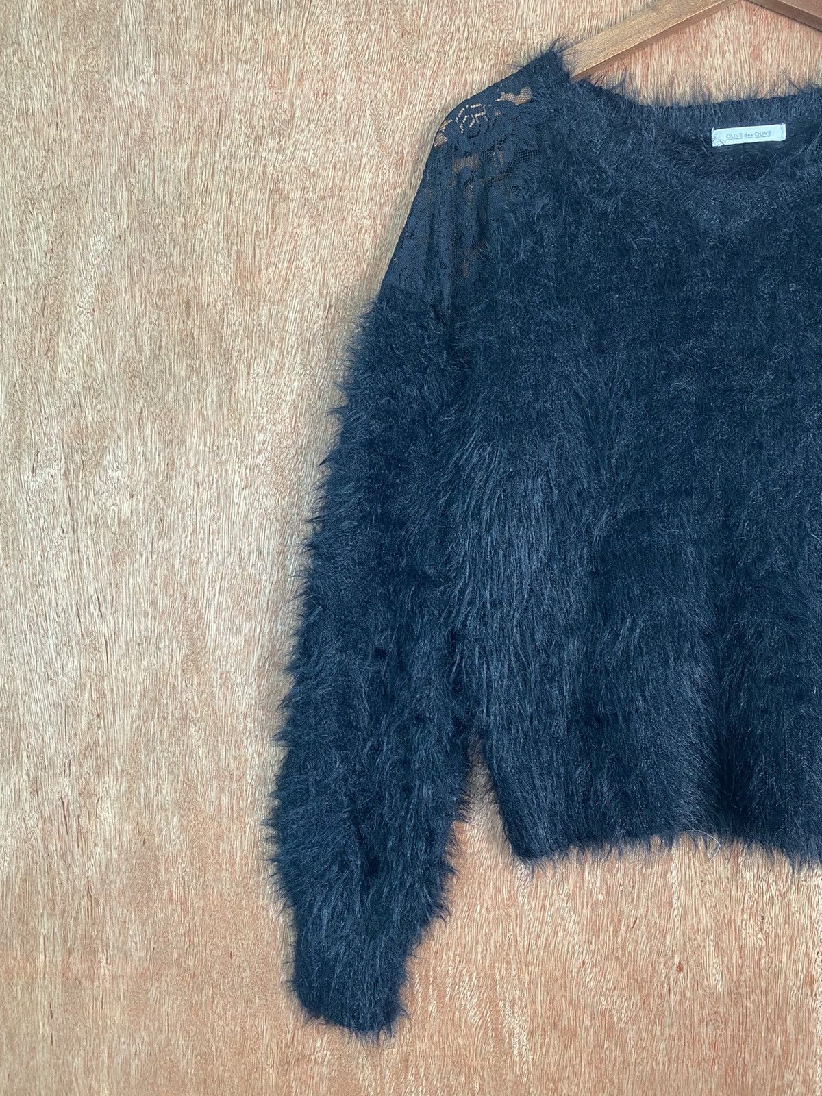 Homespun Knitwear Olive Des Olive Shag Shaggy Fur Mohair Knitwear #B624 Size US S / EU 44-46 / 1 - 3 Thumbnail