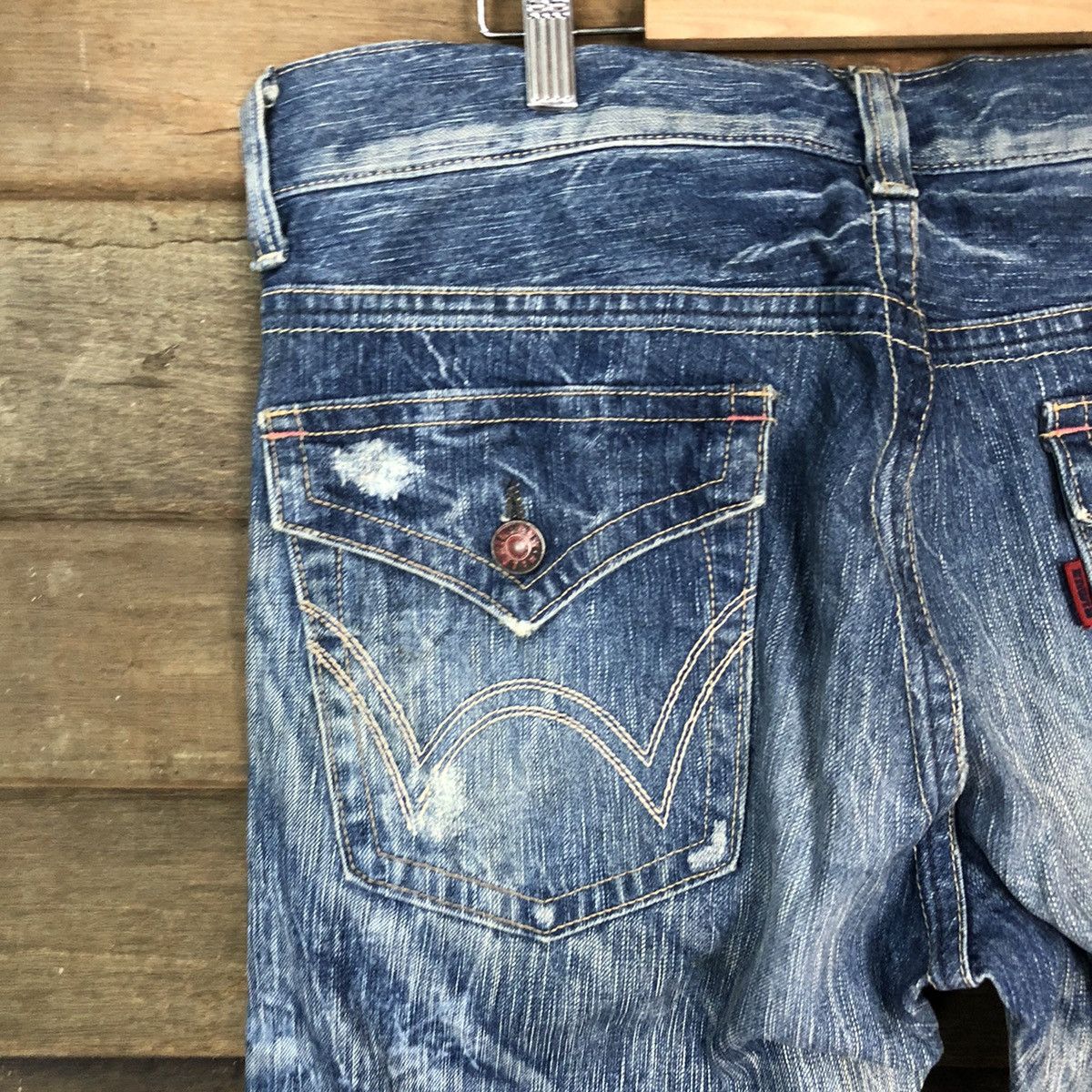 Edwin Edwin Blue Trip Blue faded Distressed Denim Pants #4652 Size US 34 / EU 50 - 14 Thumbnail