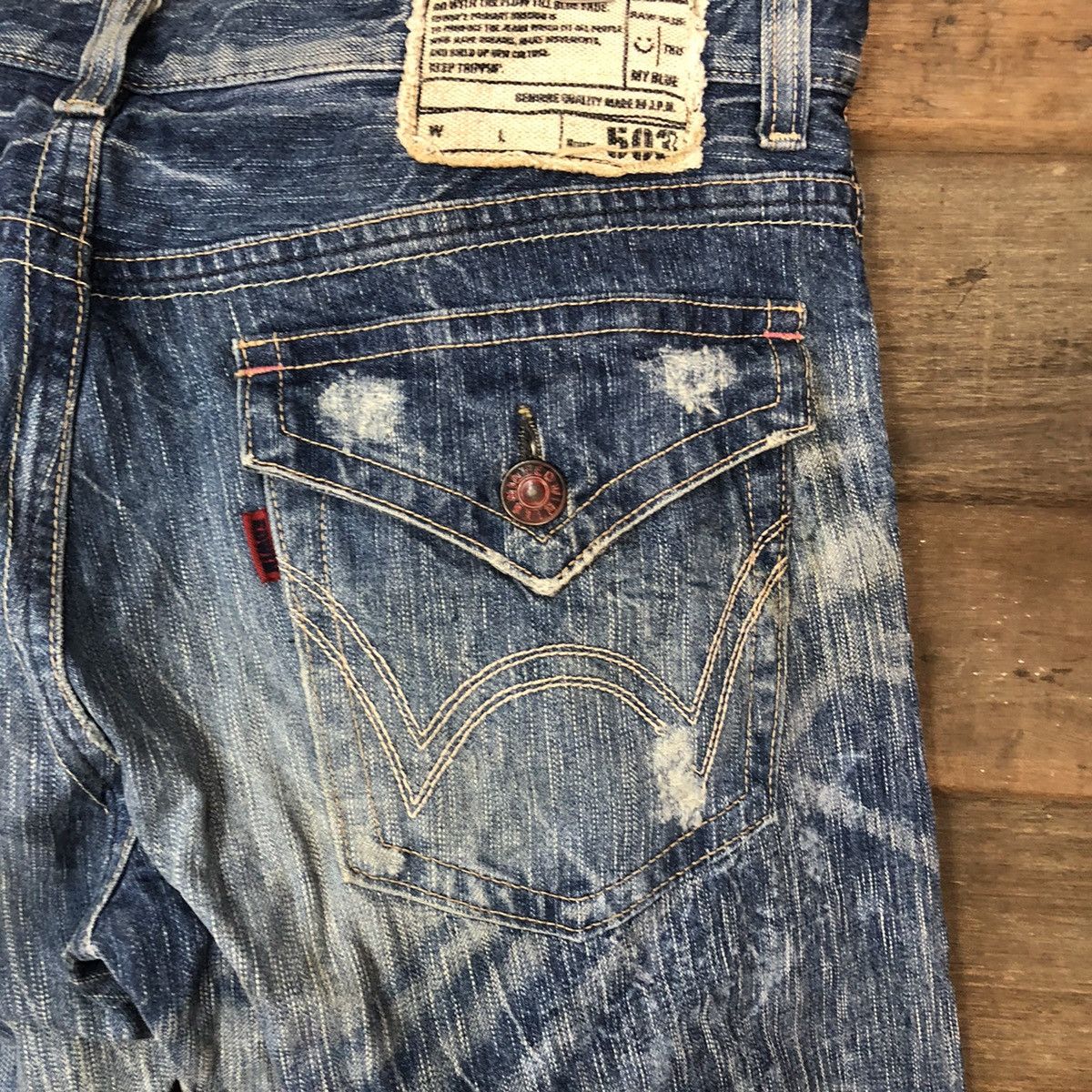 Edwin Edwin Blue Trip Blue faded Distressed Denim Pants #4652 Size US 34 / EU 50 - 15 Thumbnail