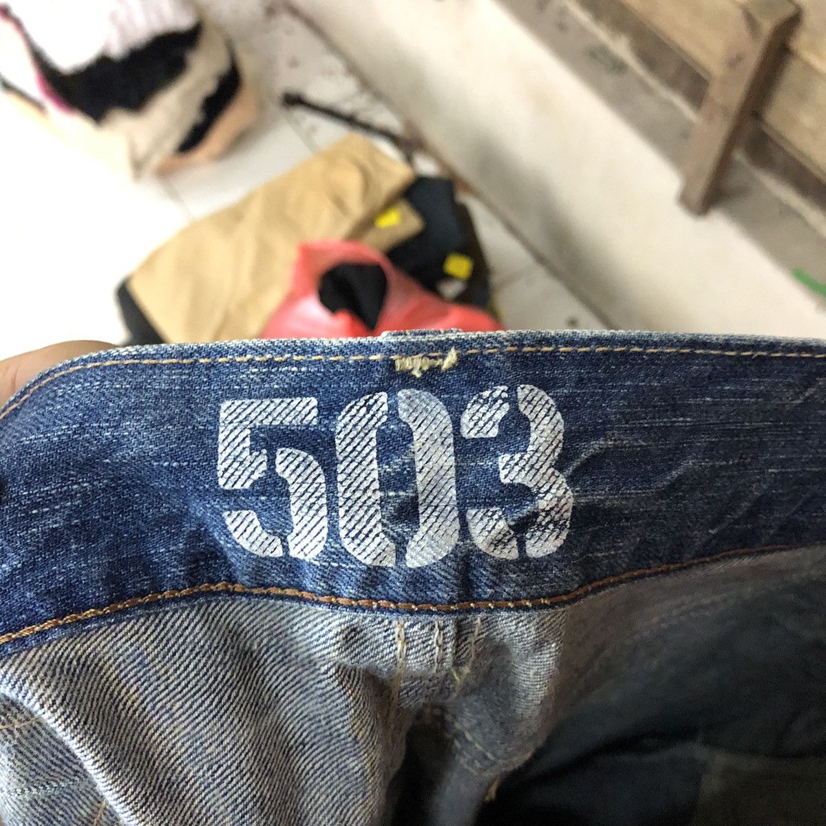 Edwin Edwin Blue Trip Blue faded Distressed Denim Pants #4652 Size US 34 / EU 50 - 19 Thumbnail