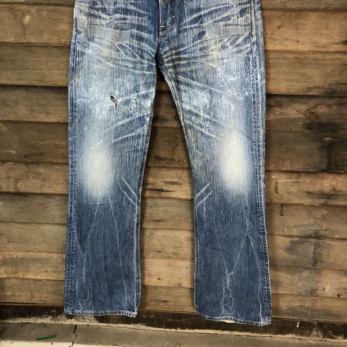 Edwin Edwin Blue Trip Blue faded Distressed Denim Pants #4652 Size US 34 / EU 50 - 3 Thumbnail