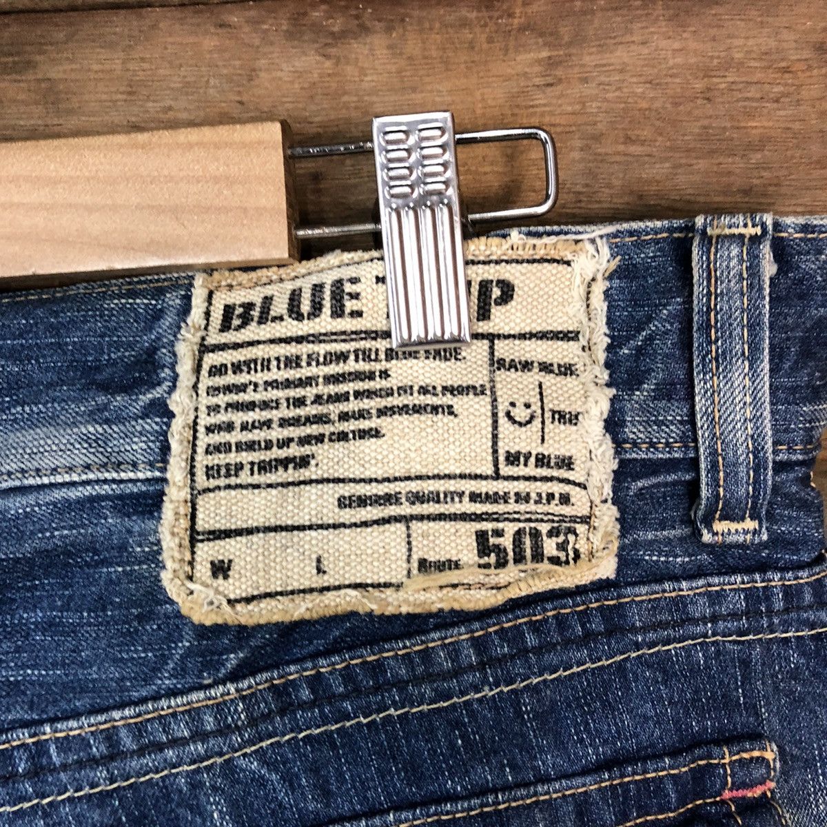 Edwin Edwin Blue Trip Blue faded Distressed Denim Pants #4652 Size US 34 / EU 50 - 16 Thumbnail