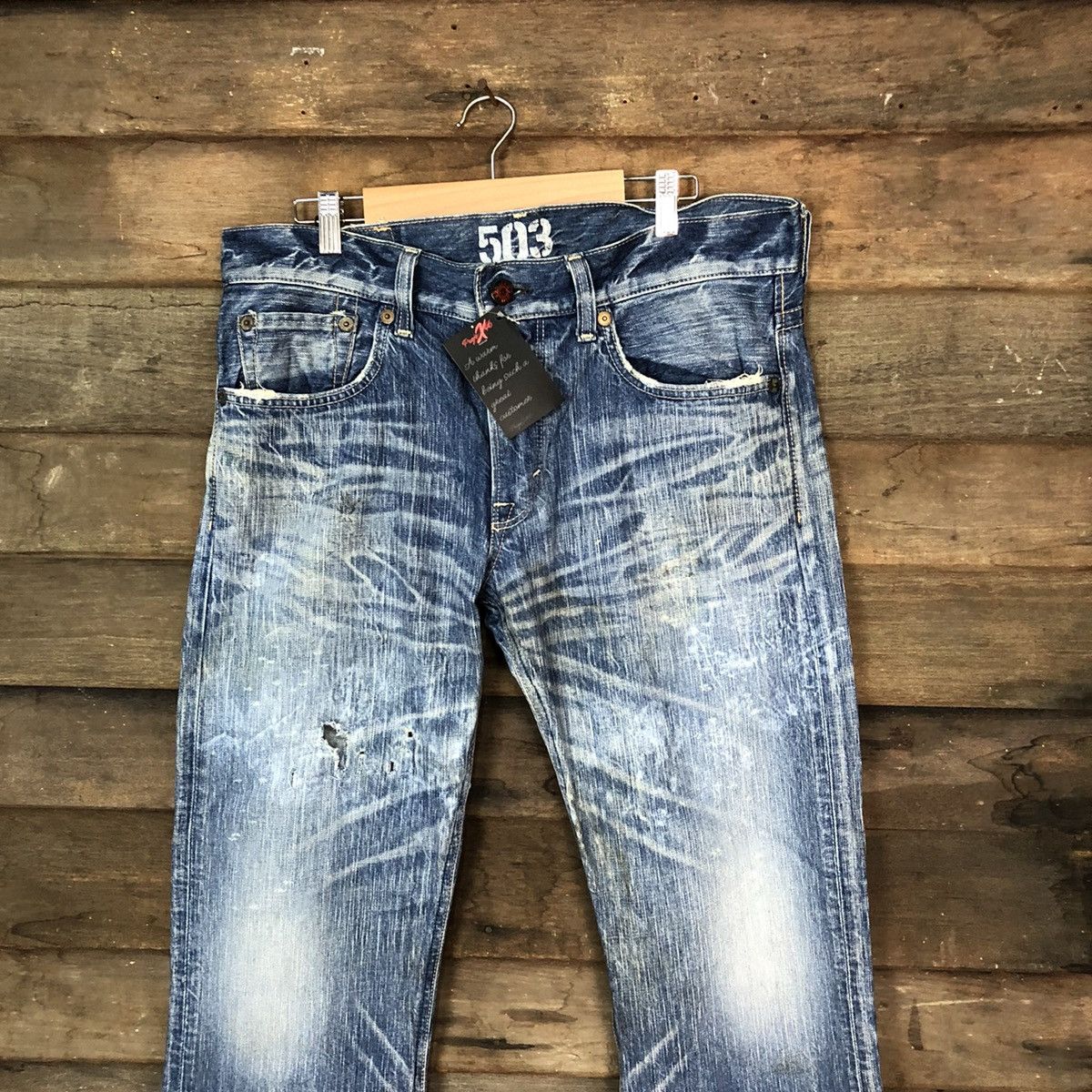 Edwin Edwin Blue Trip Blue faded Distressed Denim Pants #4652 Size US 34 / EU 50 - 2 Thumbnail