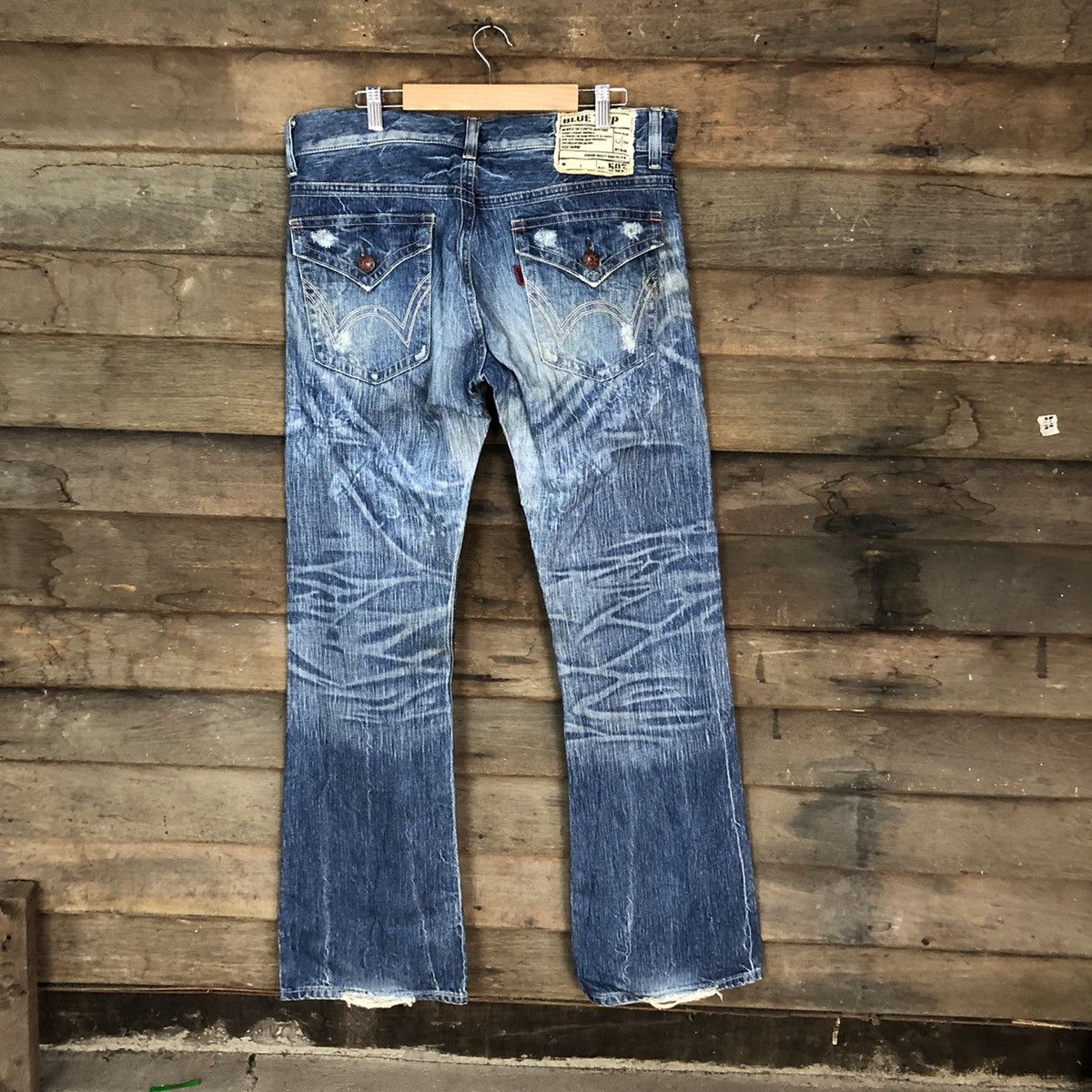 Edwin Edwin Blue Trip Blue faded Distressed Denim Pants #4652 Size US 34 / EU 50 - 11 Thumbnail