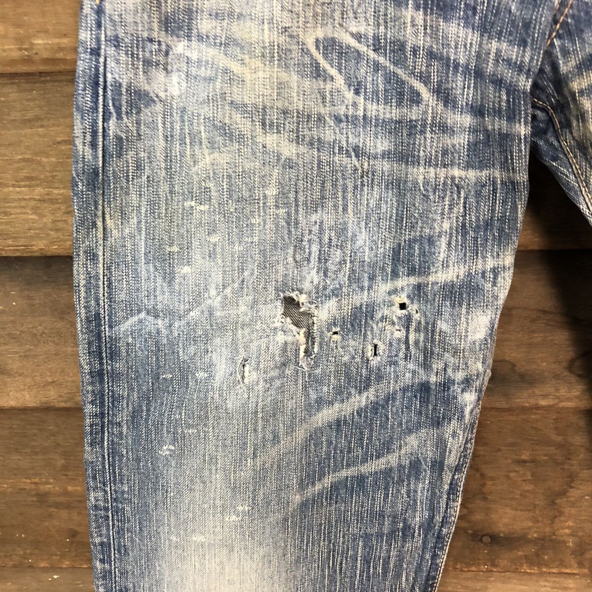 Edwin Edwin Blue Trip Blue faded Distressed Denim Pants #4652 Size US 34 / EU 50 - 6 Thumbnail