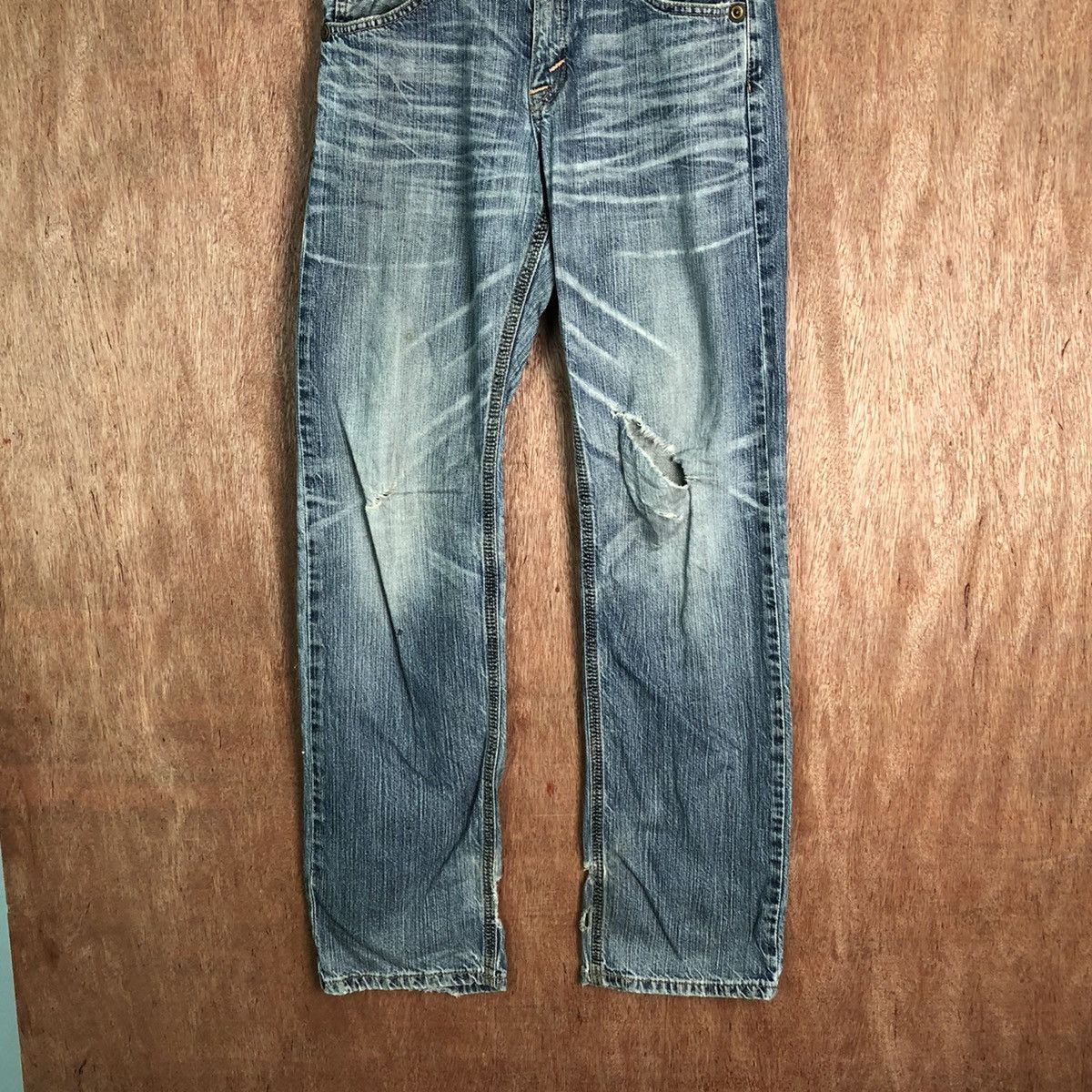 Edwin Edwin vintage japan Blue Distressed Denim #6344 Size US 28 / EU 44 - 3 Thumbnail