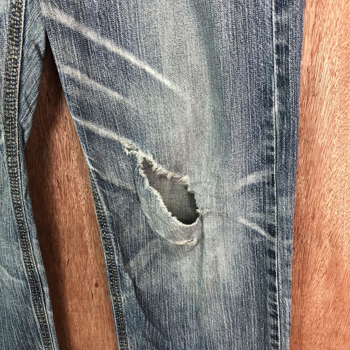 Edwin Edwin vintage japan Blue Distressed Denim #6344 Size US 28 / EU 44 - 6 Thumbnail