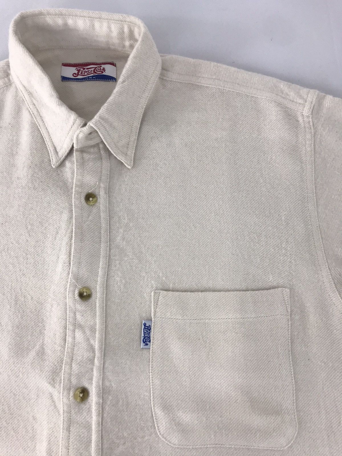 Coca Cola × Pepsi Vintage 90s Pepsi Cola Plain Button Up Shirts Single Pocket Size US L / EU 52-54 / 3 - 3 Thumbnail