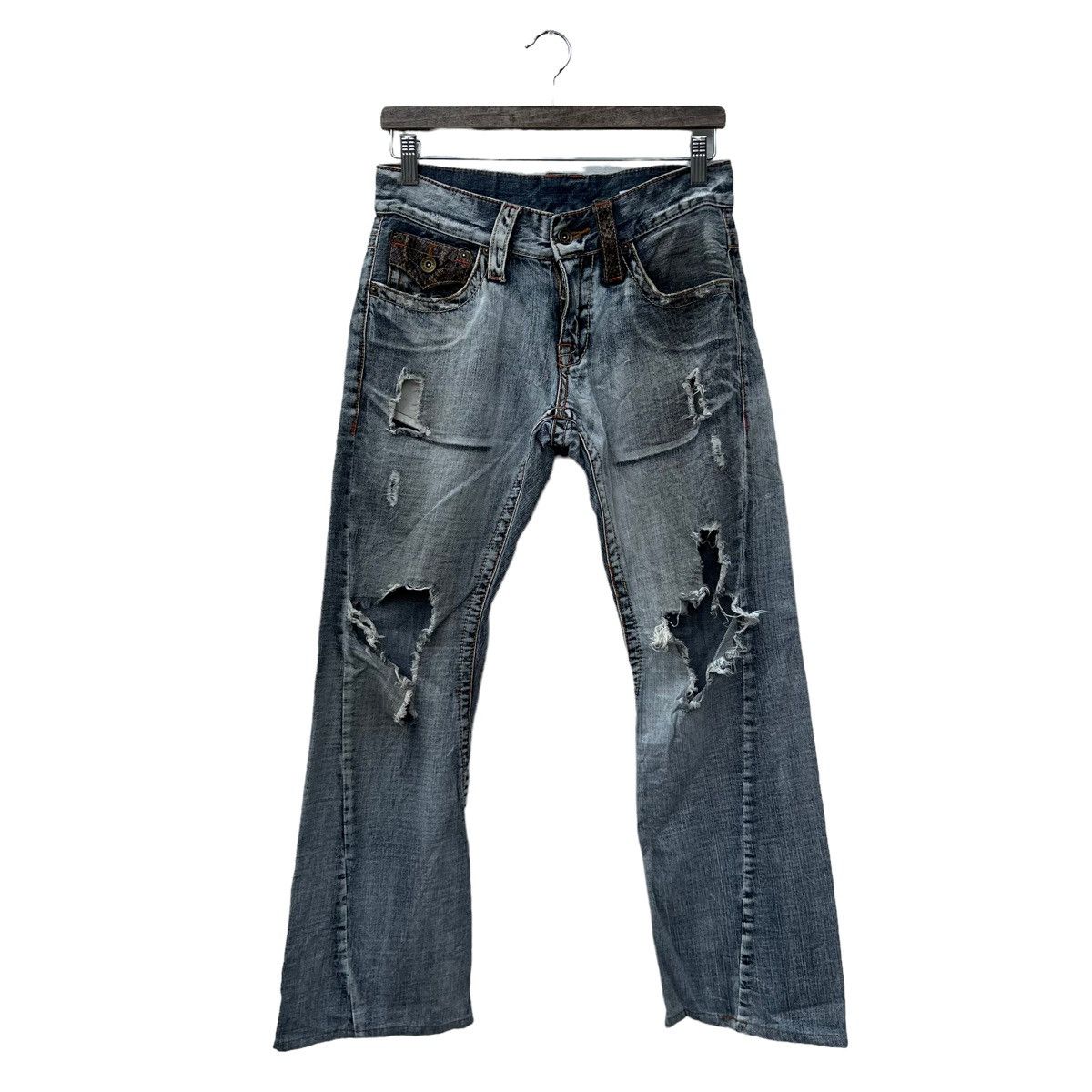 Hysteric Glamour VINTAGE DISTRESSED DENIM PUNK STYLE SNAKE SKIN DESIGN Size US 36 / EU 52 - 1 Thumbnail