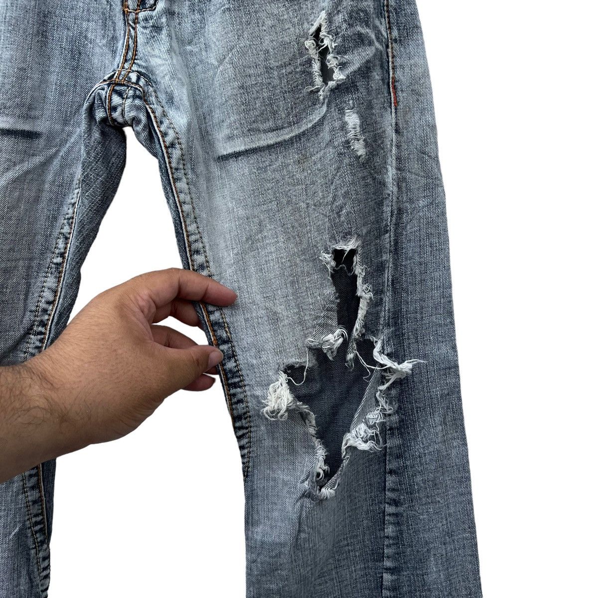 Hysteric Glamour VINTAGE DISTRESSED DENIM PUNK STYLE SNAKE SKIN DESIGN Size US 36 / EU 52 - 7 Thumbnail