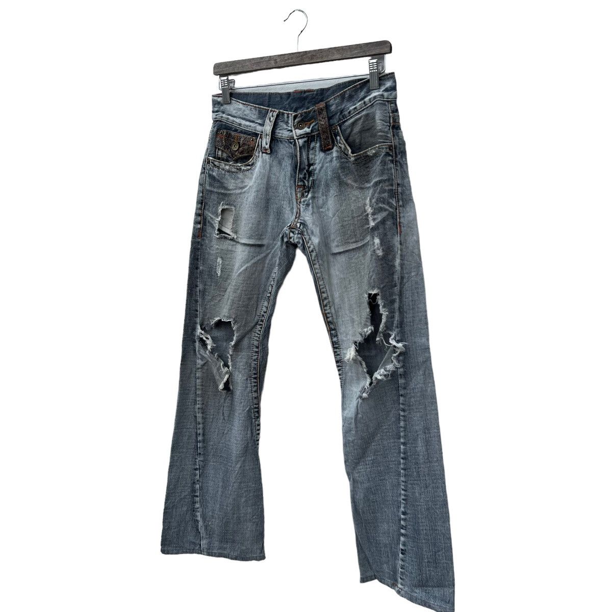 Hysteric Glamour VINTAGE DISTRESSED DENIM PUNK STYLE SNAKE SKIN DESIGN Size US 36 / EU 52 - 3 Thumbnail